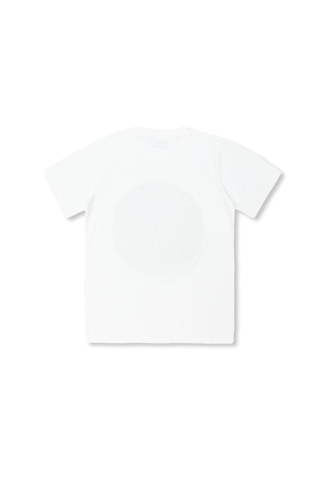 Shop Stella Mccartney Circular Logo Disc Crewneck T-shirt In White