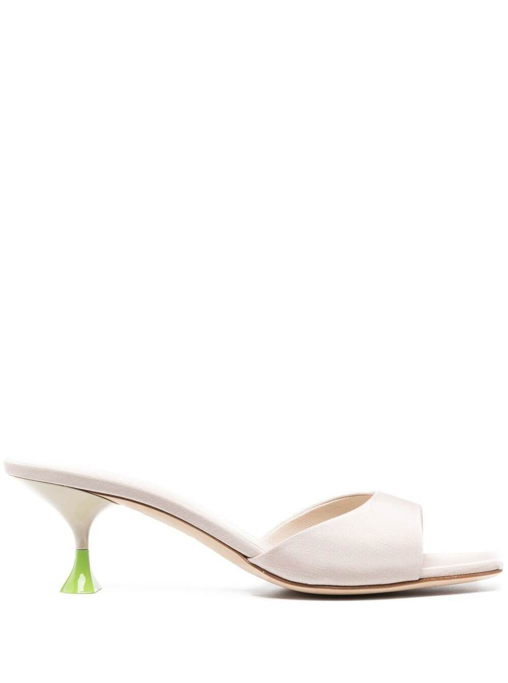 3juin Kimi Lime Green Sandals With Contrasting Enamelled Heel In Viscose Woman In Yellow