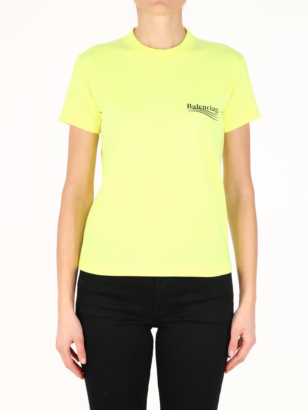 Balenciaga Logo T-shirt Fluo Yellow