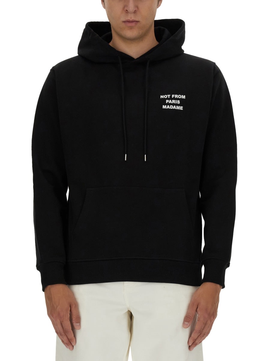 Shop Drôle De Monsieur Slogan Sweatshirt In Black