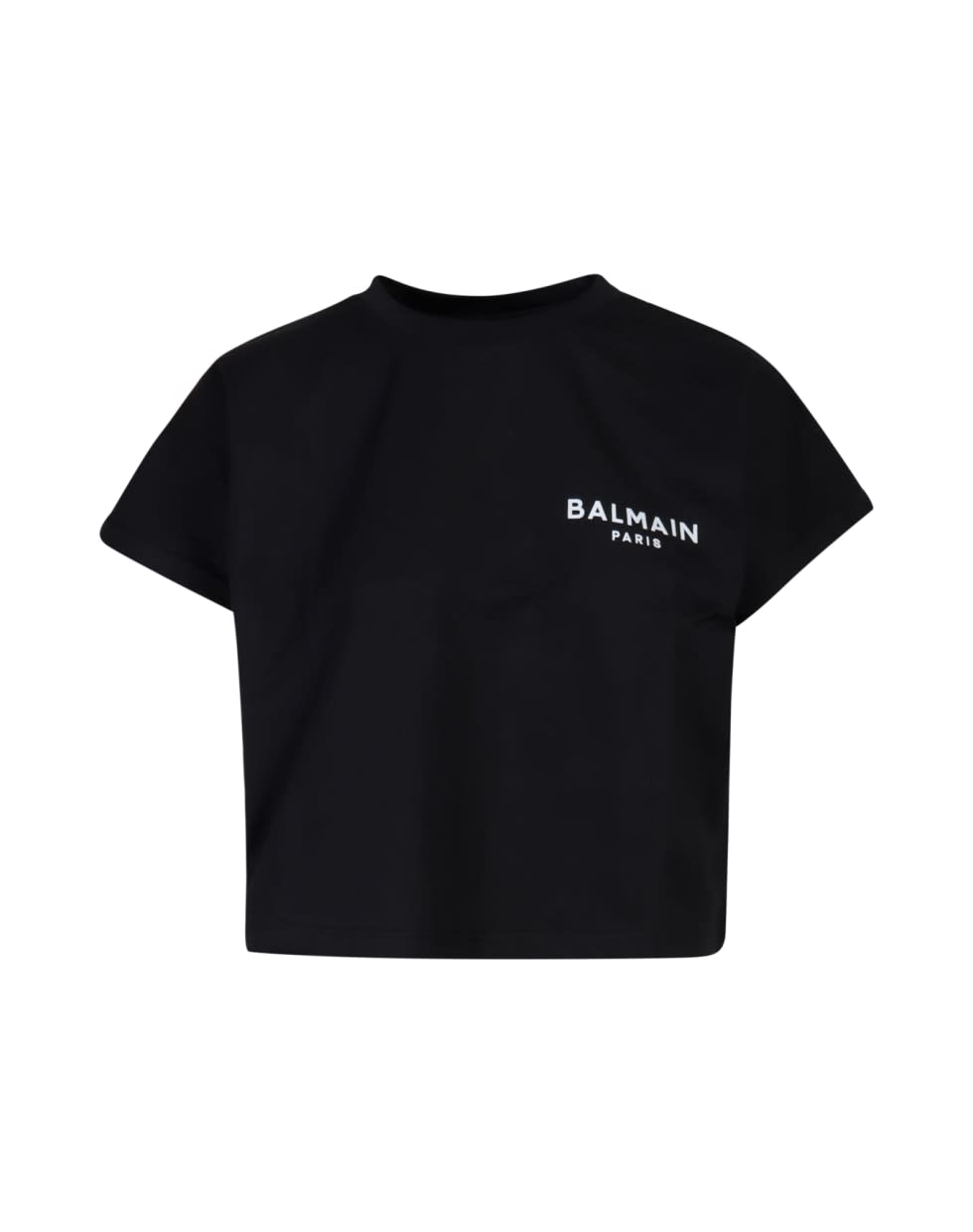 Balmain Flock Detail Cropped T-shirt