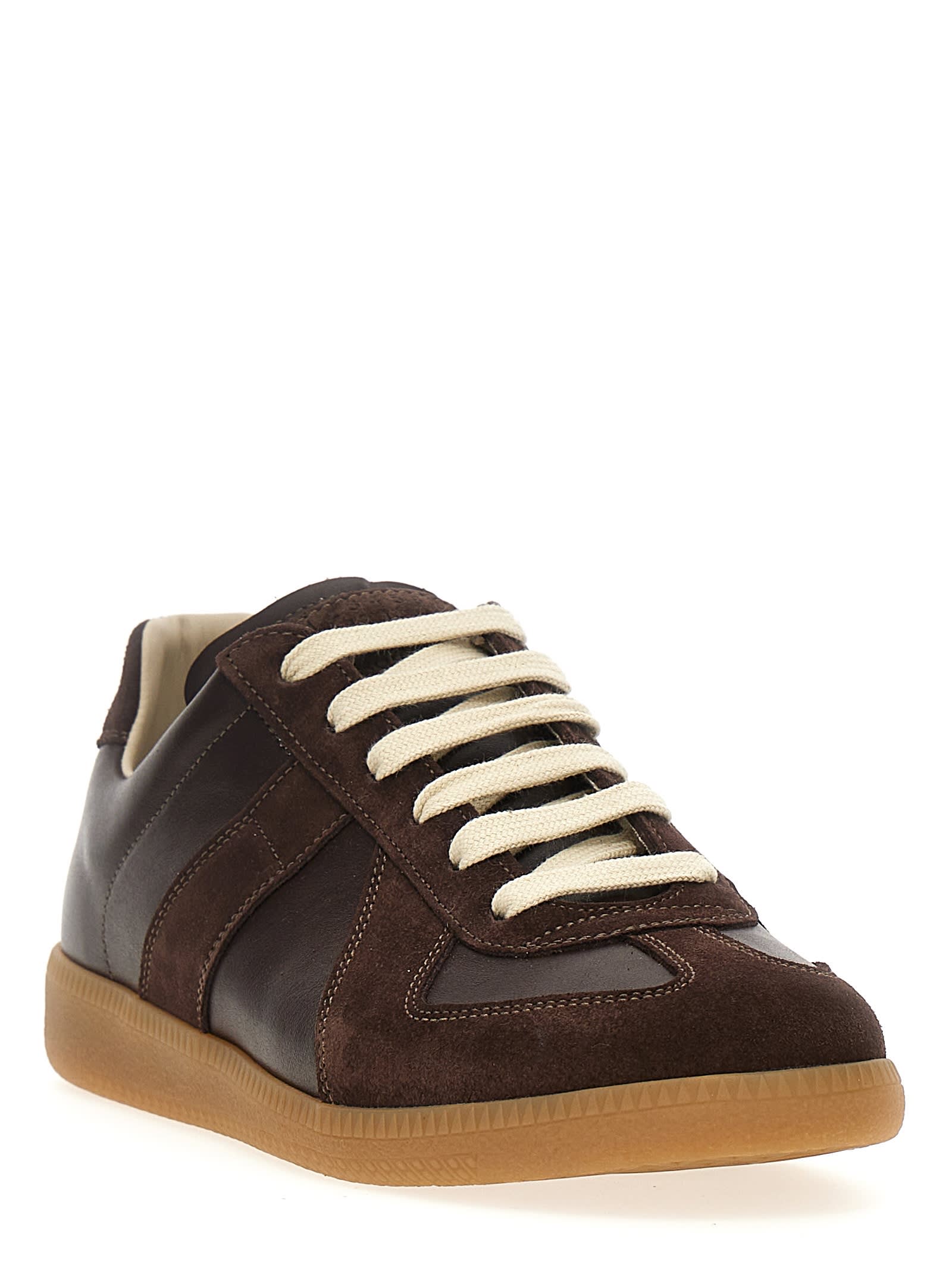 Shop Maison Margiela Replica Sneakers In Brown