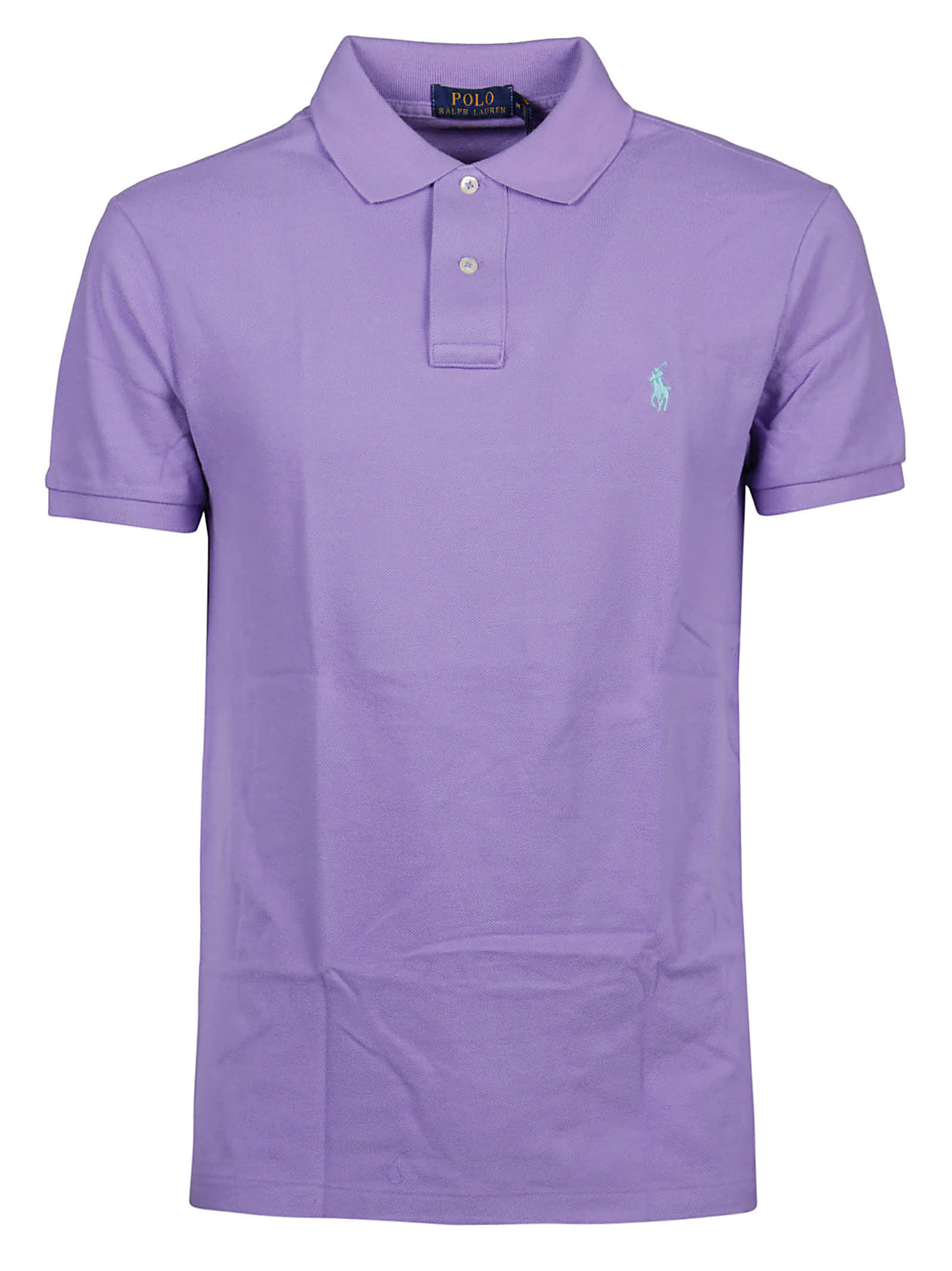 Polo Ralph Lauren Ribbed Polo Shirt Short Sleeves In Burgundy
