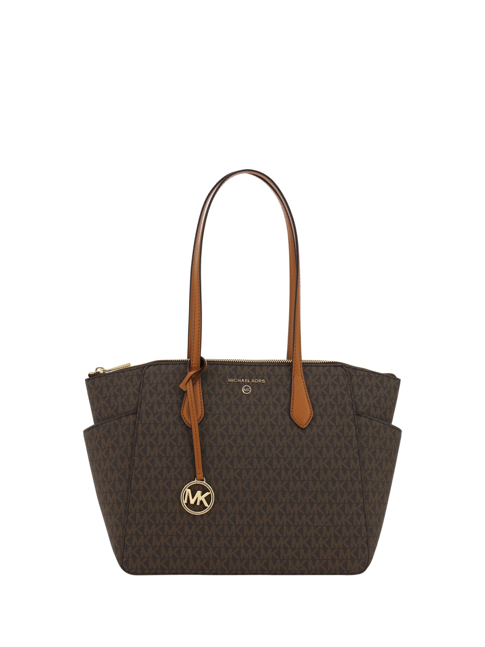 Shop Michael Michael Kors Marilyn Medium Shoulder Bag In Brown