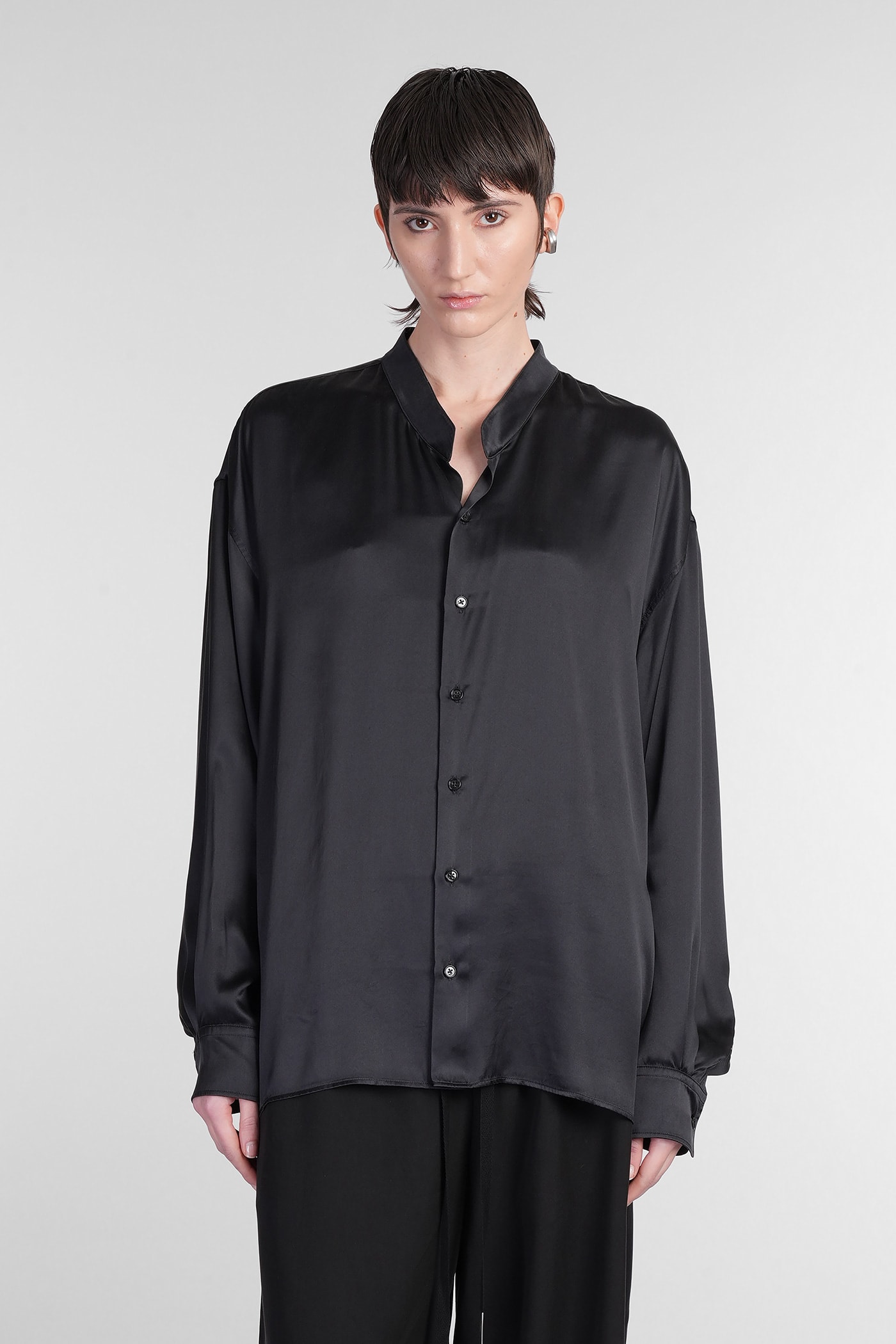 Thalia Shirt In Black Silk