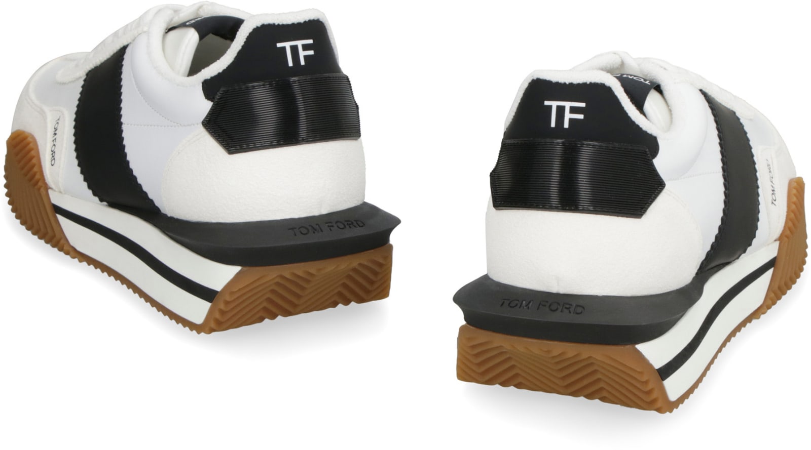 Tom Ford Logo-patch Lace-up Sneakers In White