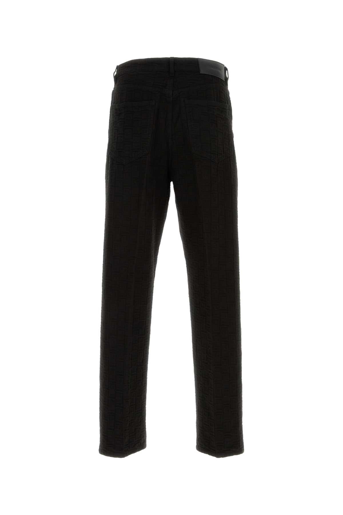Ferragamo Monogram Five Pocket Trousers In Nero