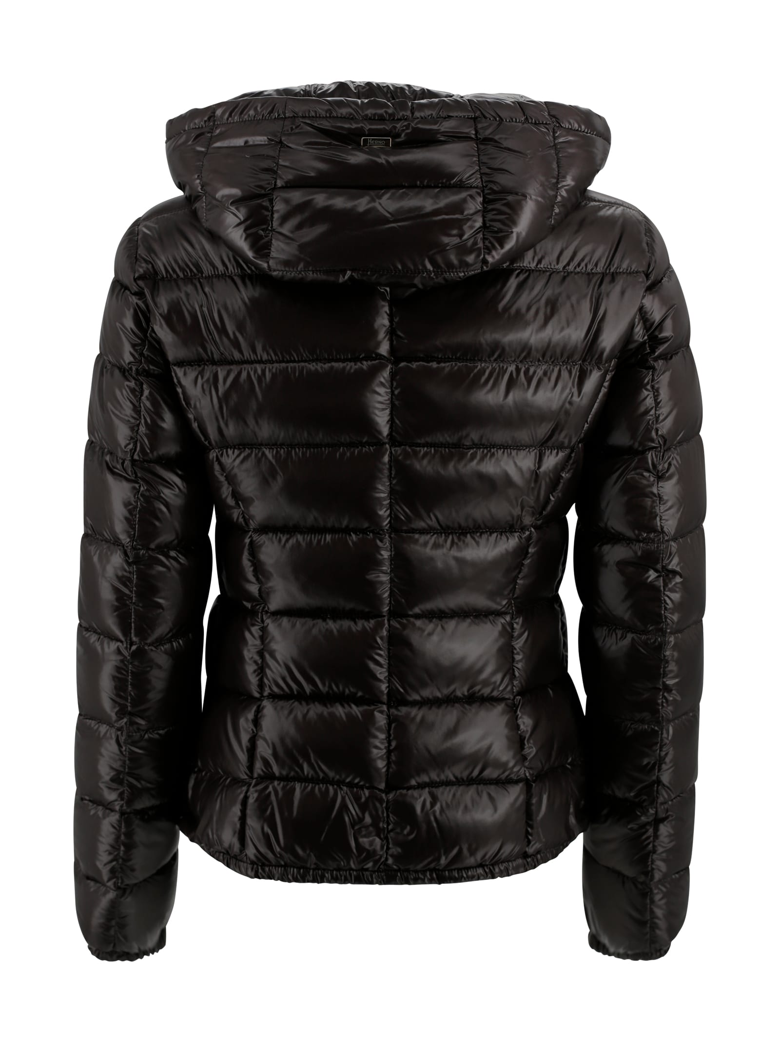 Herno Lightweight Water-repellent Hooded Puffer Jacket In Brown