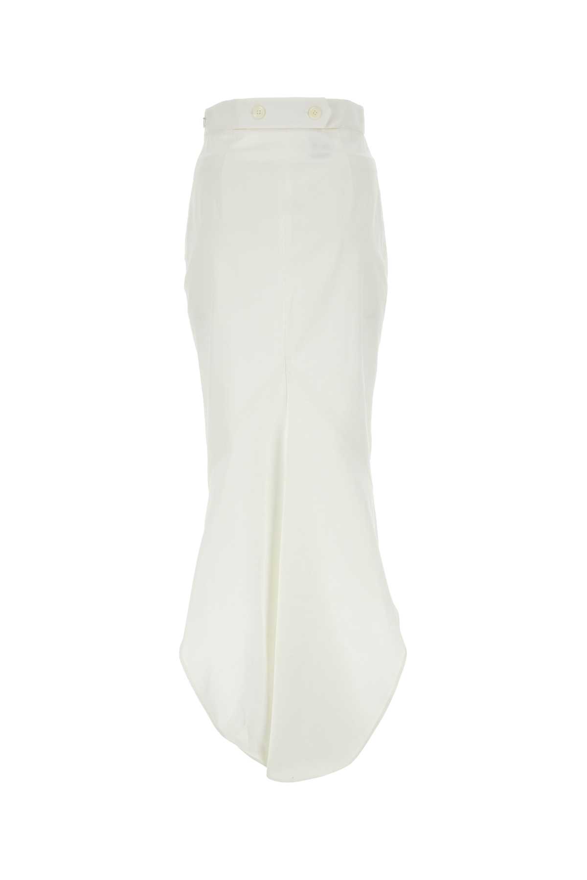 Shop Prada White Cotton Skirt