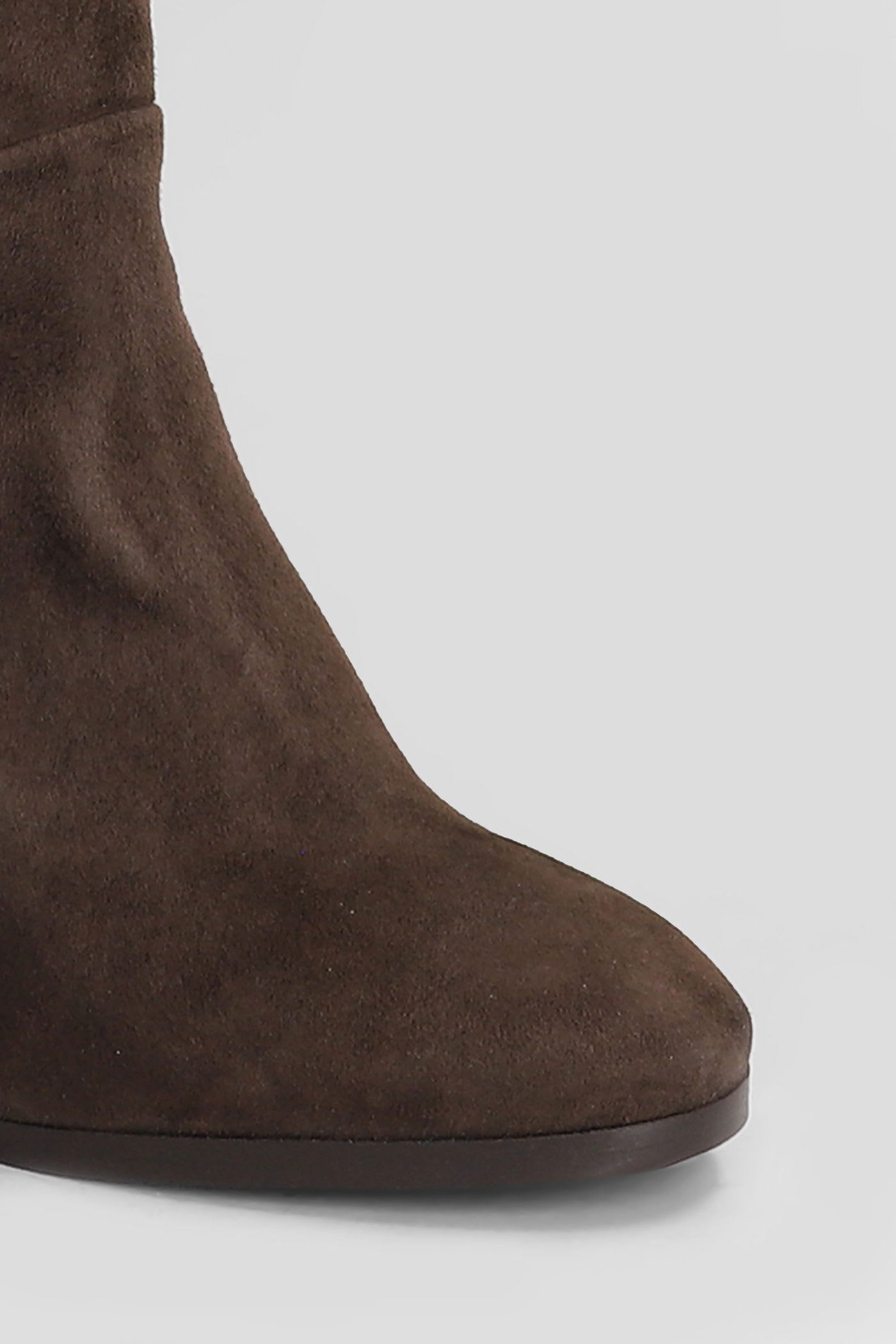 Julie Dee High Heels Boots In Dark Brown Suede In Brown