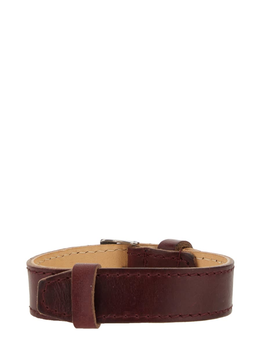 Our Legacy Leather Bracelet In Dark Brown