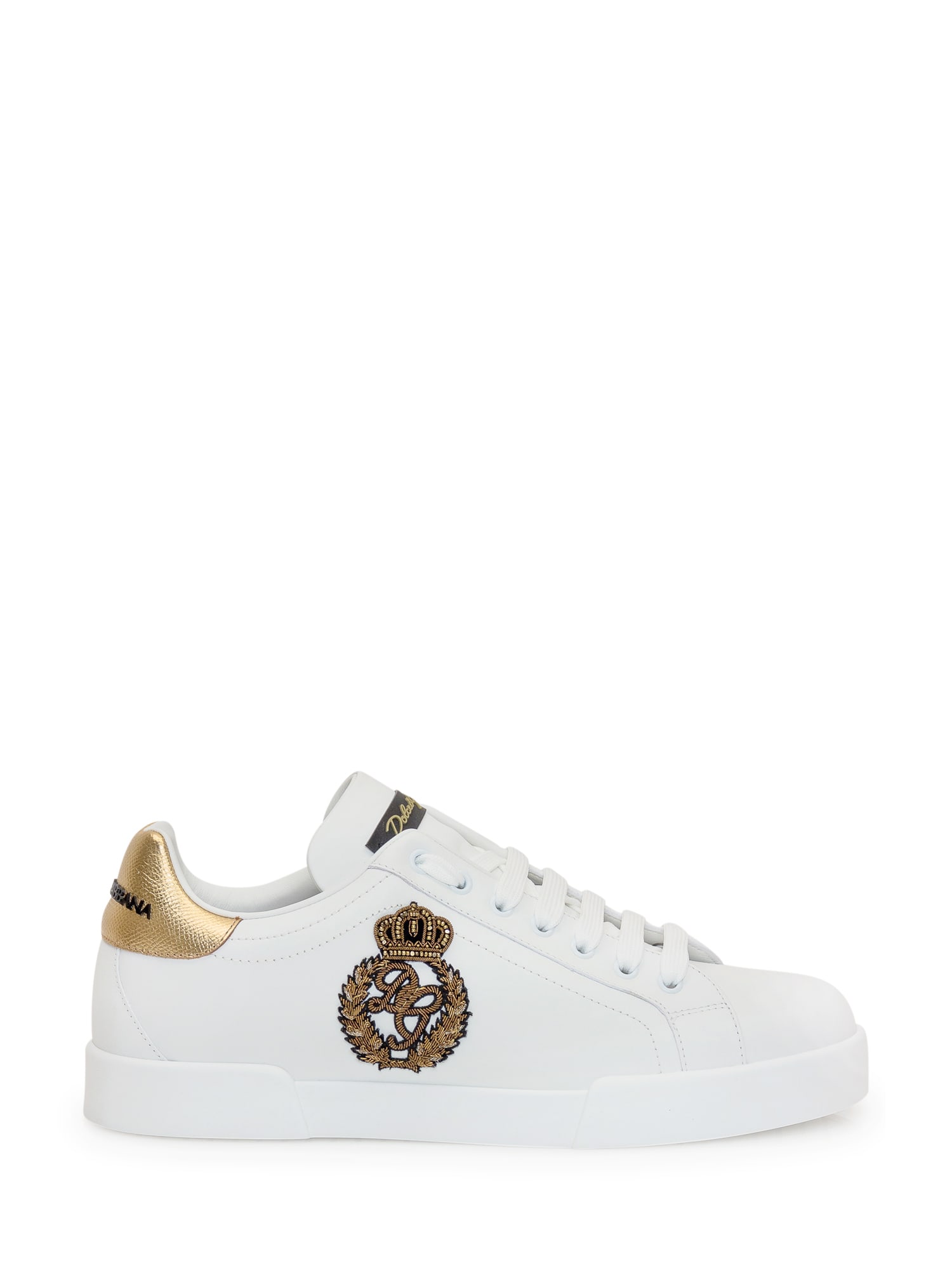 Shop Dolce & Gabbana Portofino Light Sneaker In Bianco/oro Scuro