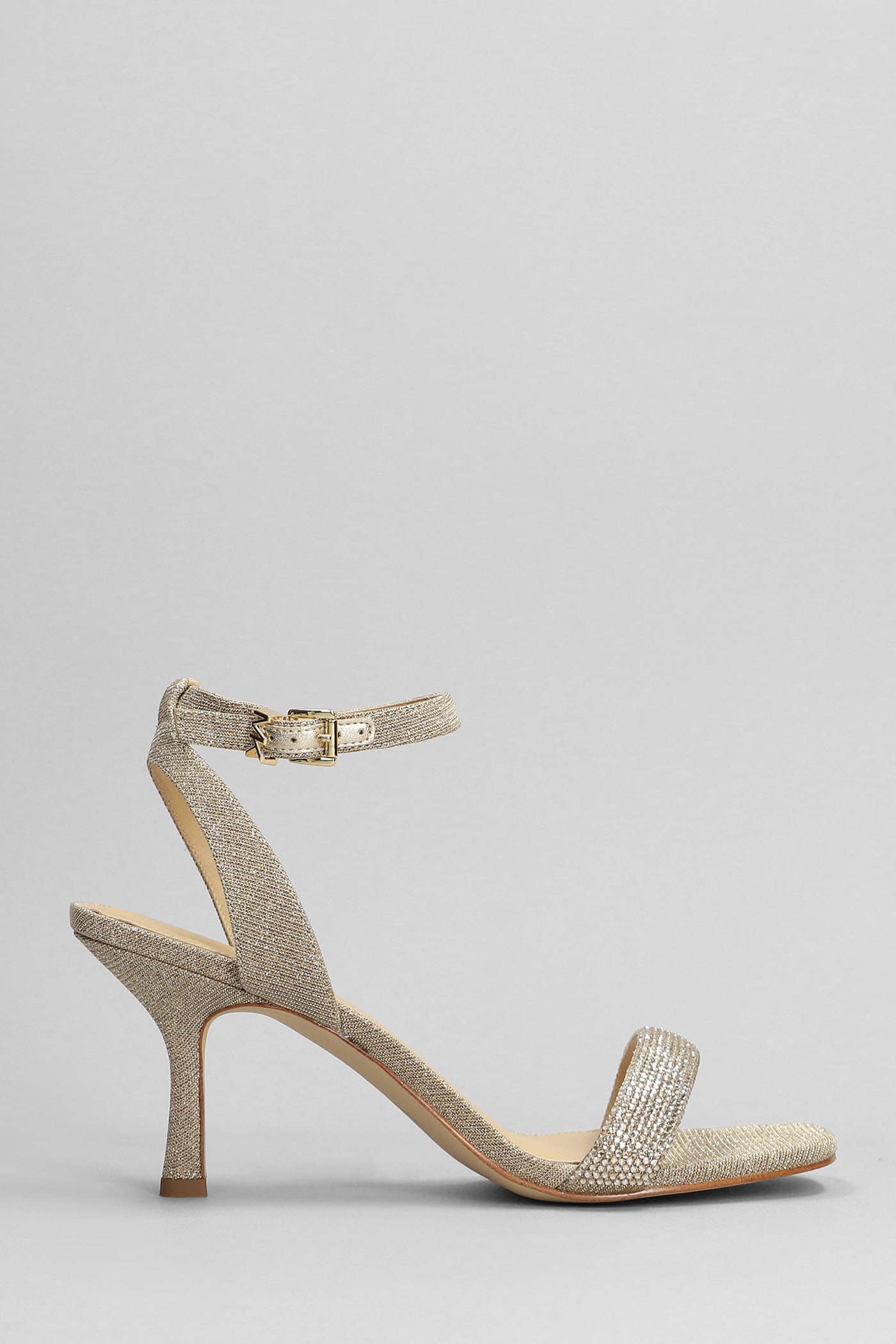 Shop Michael Kors Carrie Sandals In Gold Glitter