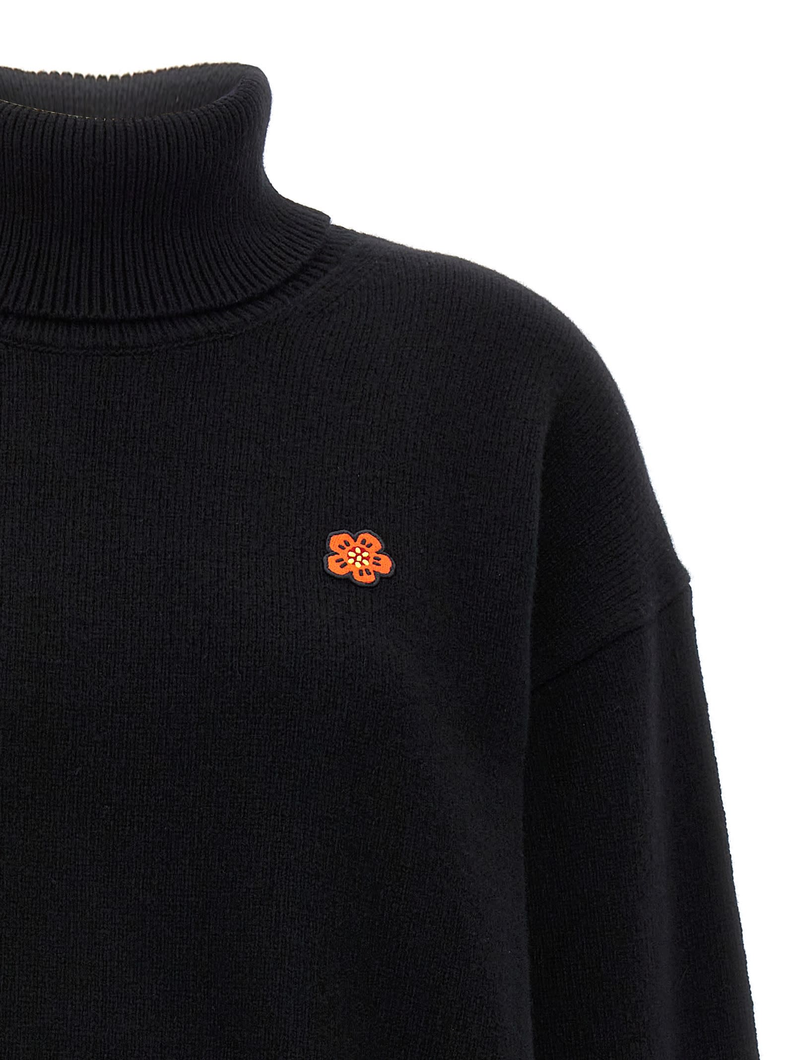 Shop Kenzo Crest Logo Sweater In Nero