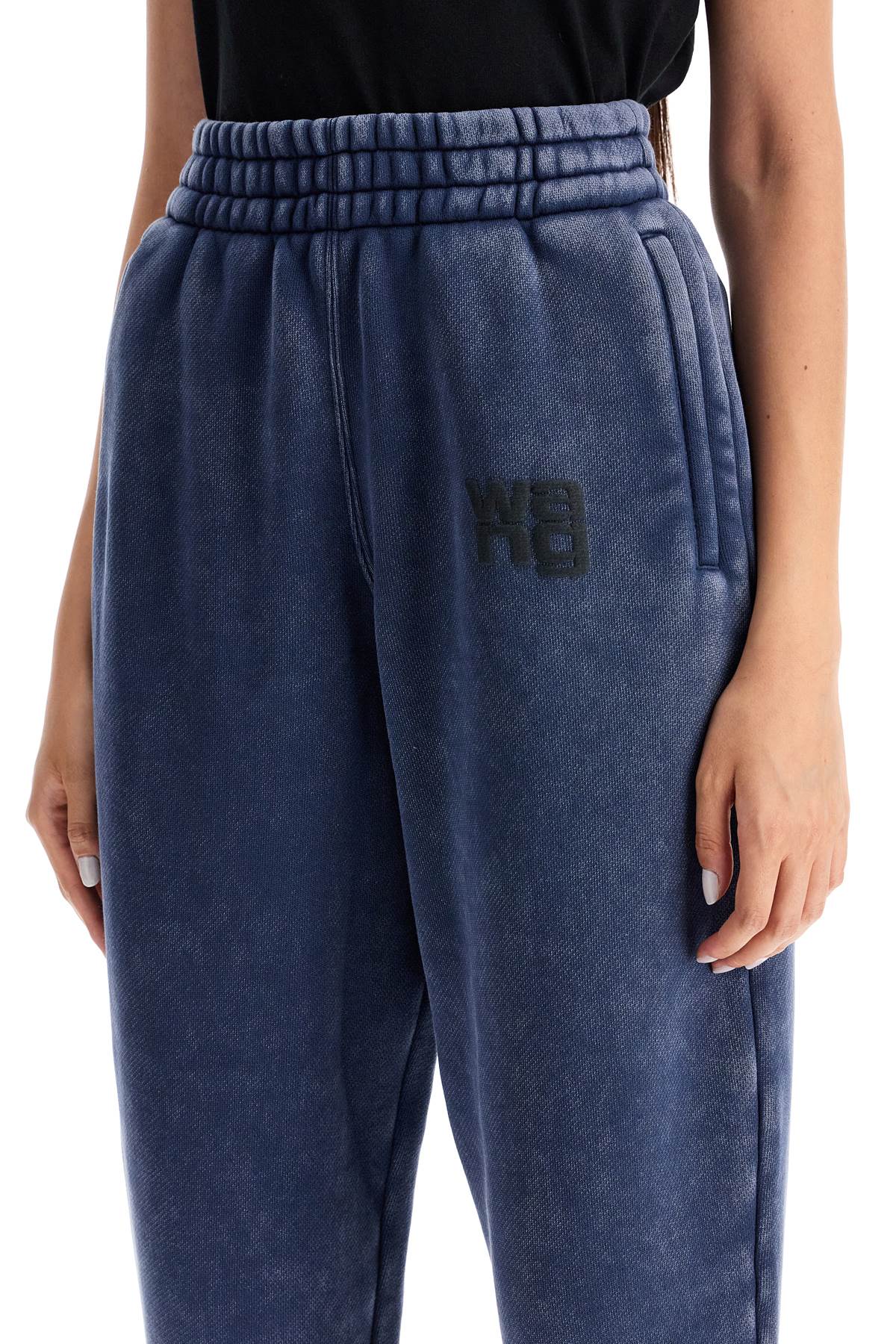 Shop Alexander Wang Faded Effect Sweatpants With Jogger In Acid Black Ice (blue)