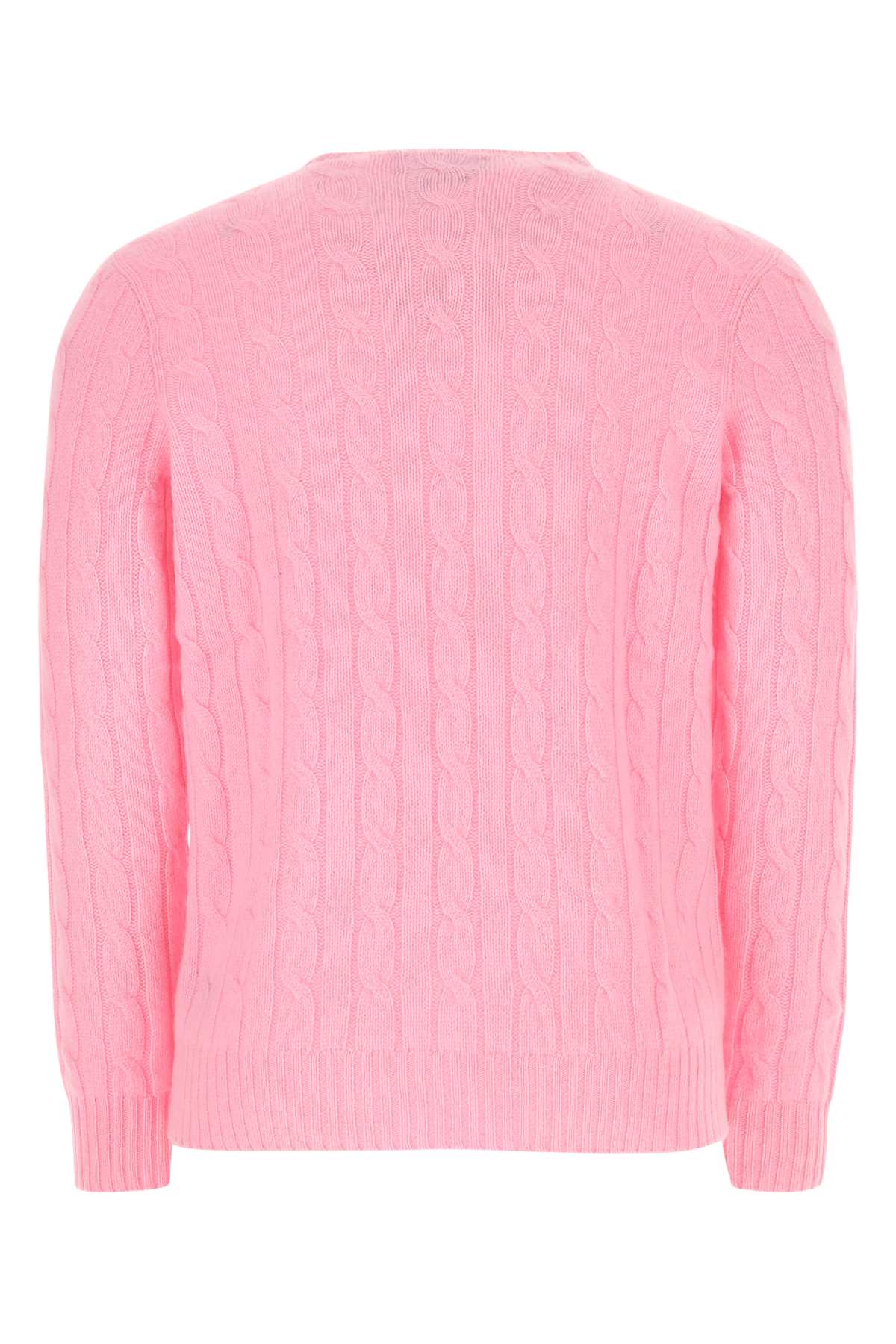 Shop Polo Ralph Lauren Pink Cashmere Sweater In 001