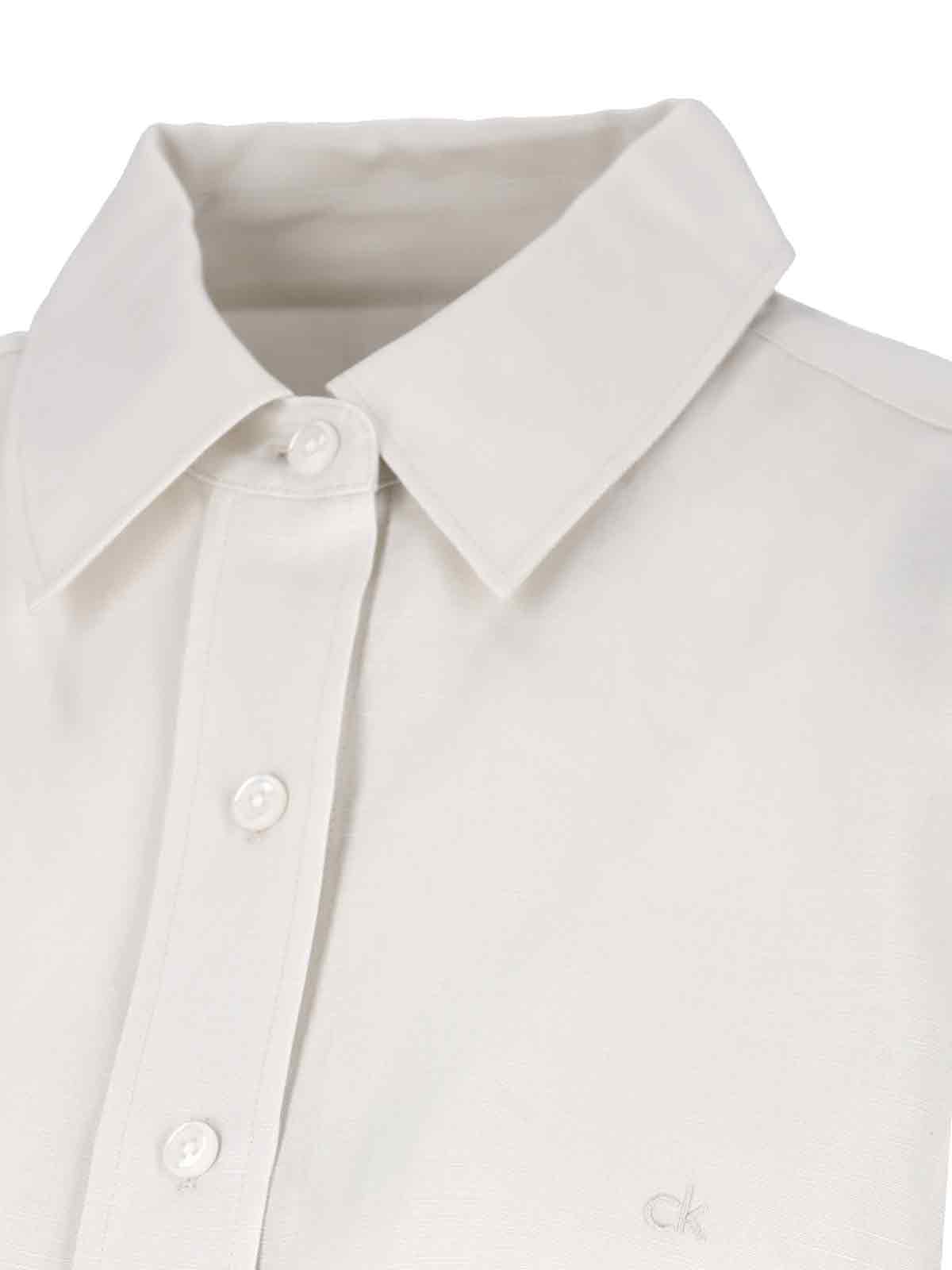 Calvin Klein Chemise À Manches Courtes In White