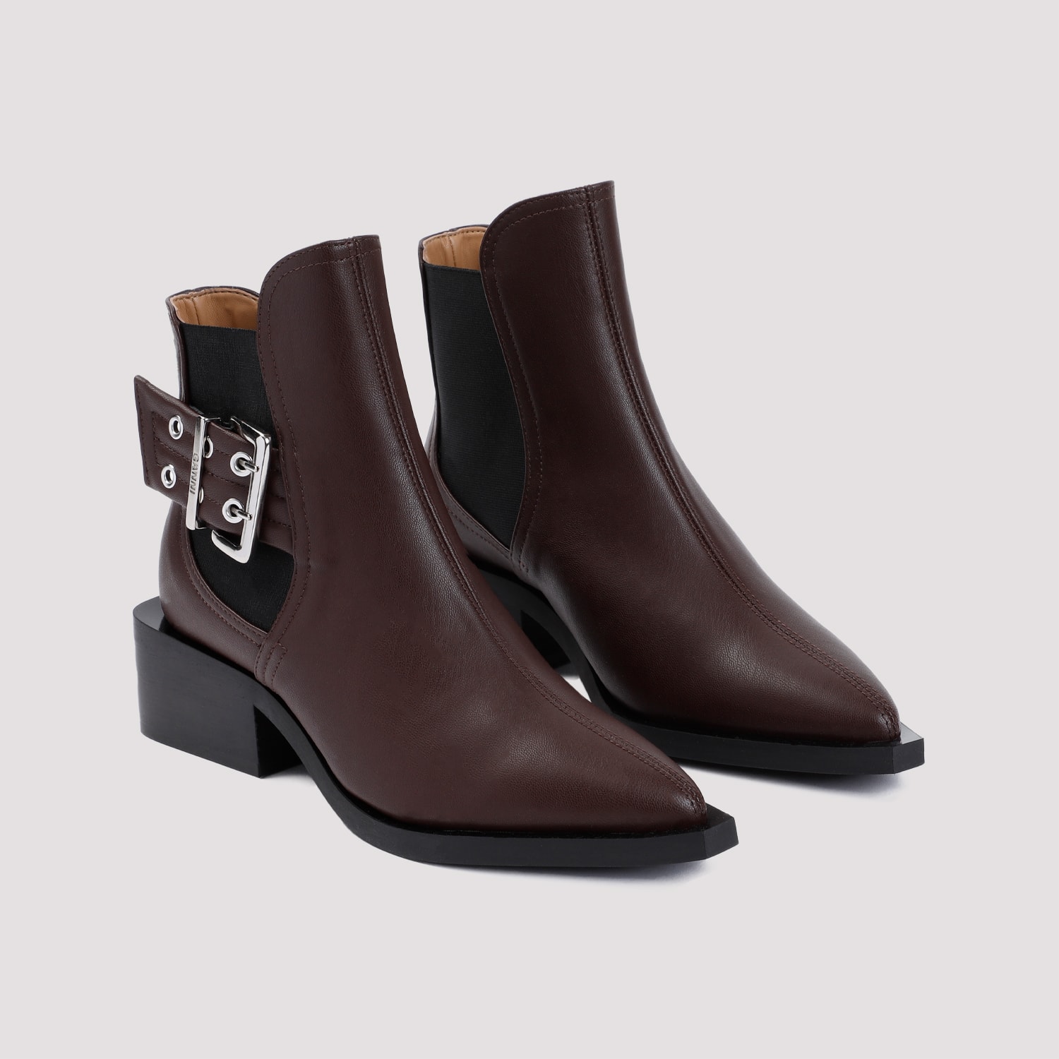 Shop Ganni Feminine Buckle Chelsea Boots