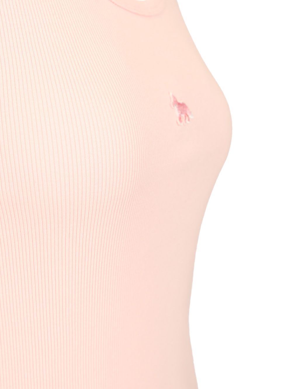 Shop Maison Kitsuné Ribbed Tank Top In Rose