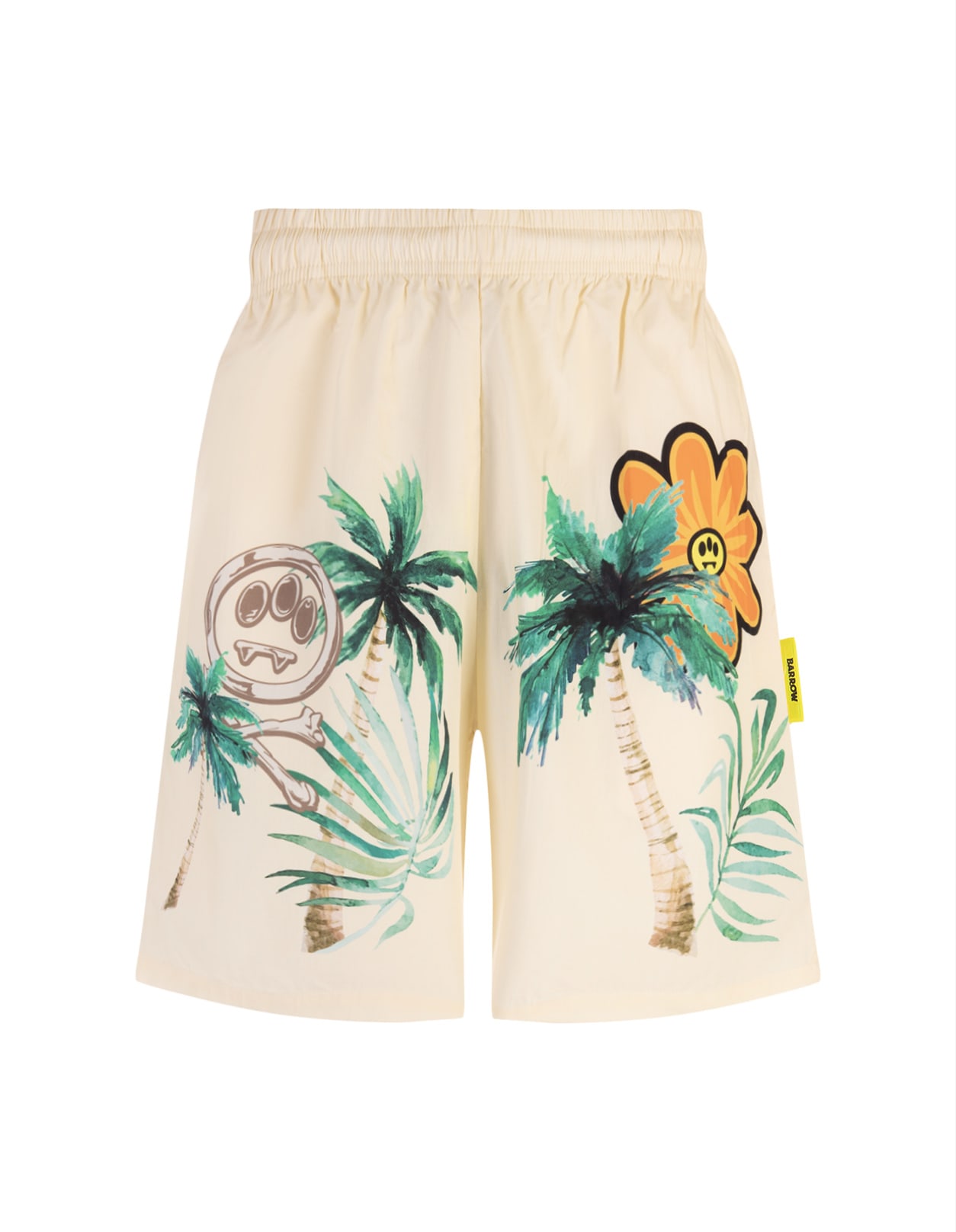 BARROW BUTTER BERMUDA SHORTS WITH PALM AND FLOWER PRINT