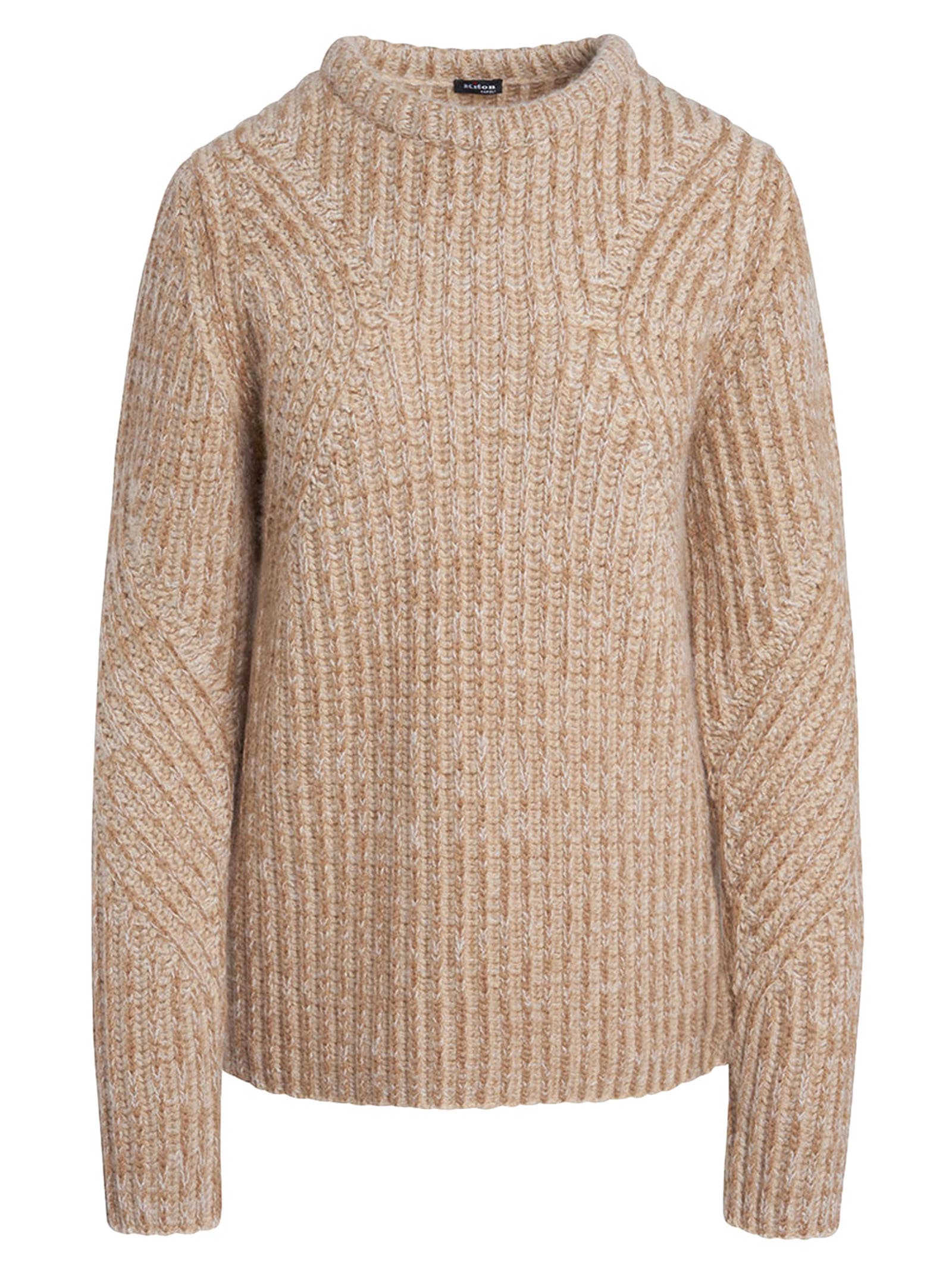 Kiton Jersey Turtleneck Camel In Beige