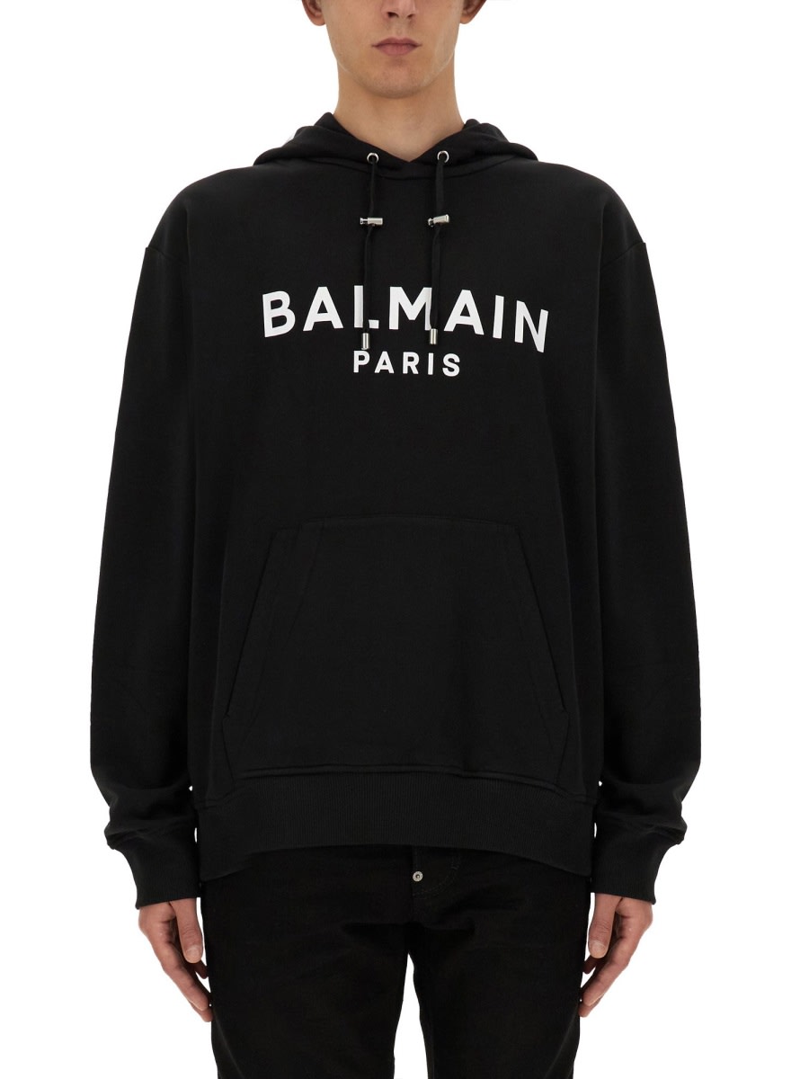 Shop Balmain Sweatshirt With Logo In Black