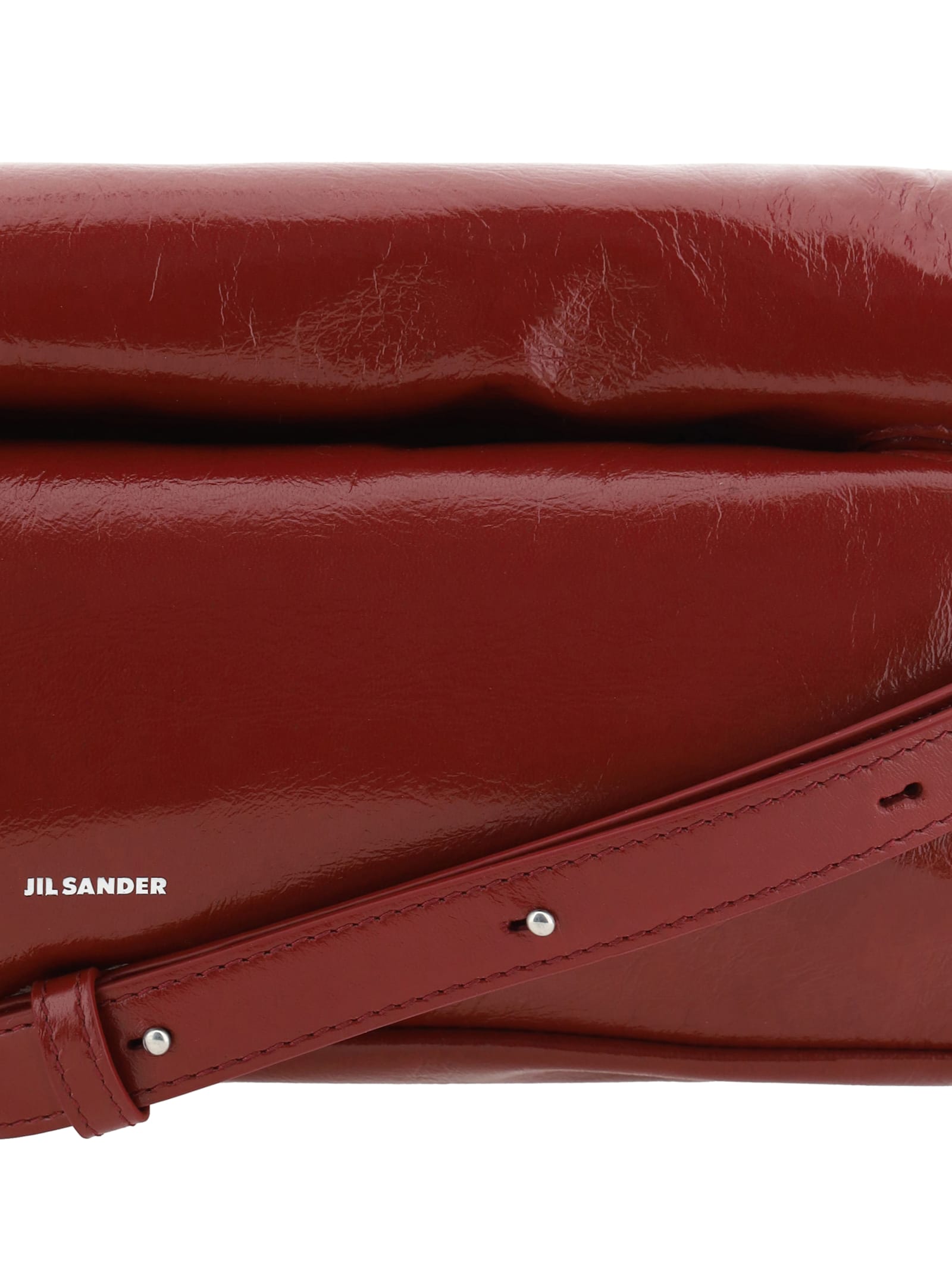 Shop Jil Sander Medium Rollup Shoulder Bag In Cedar Red