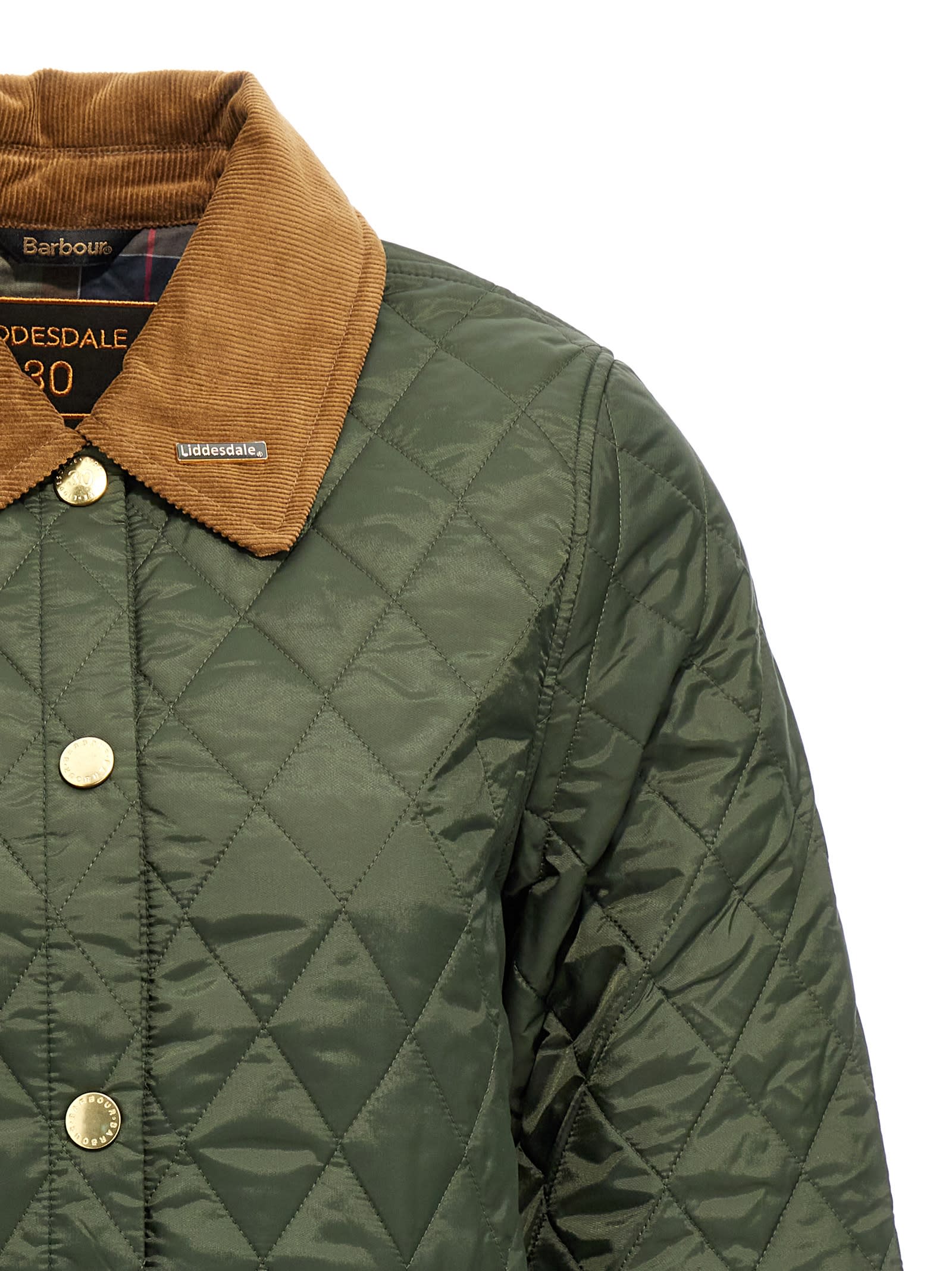 Shop Barbour Liddesdale 30th Anniversary Cropped Jacket In Green