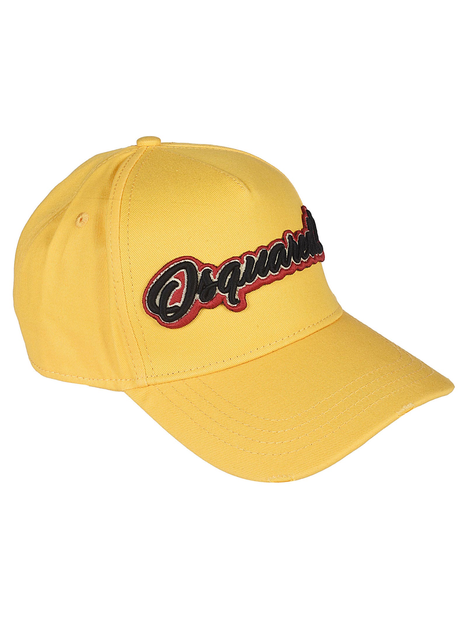 Shop Dsquared2 Embroidered Logo Cap In Yellow