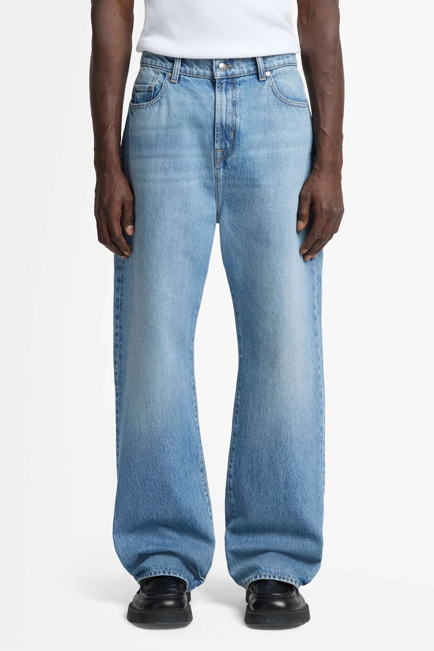 7 For All Mankind Wide Leg Mason In Blue