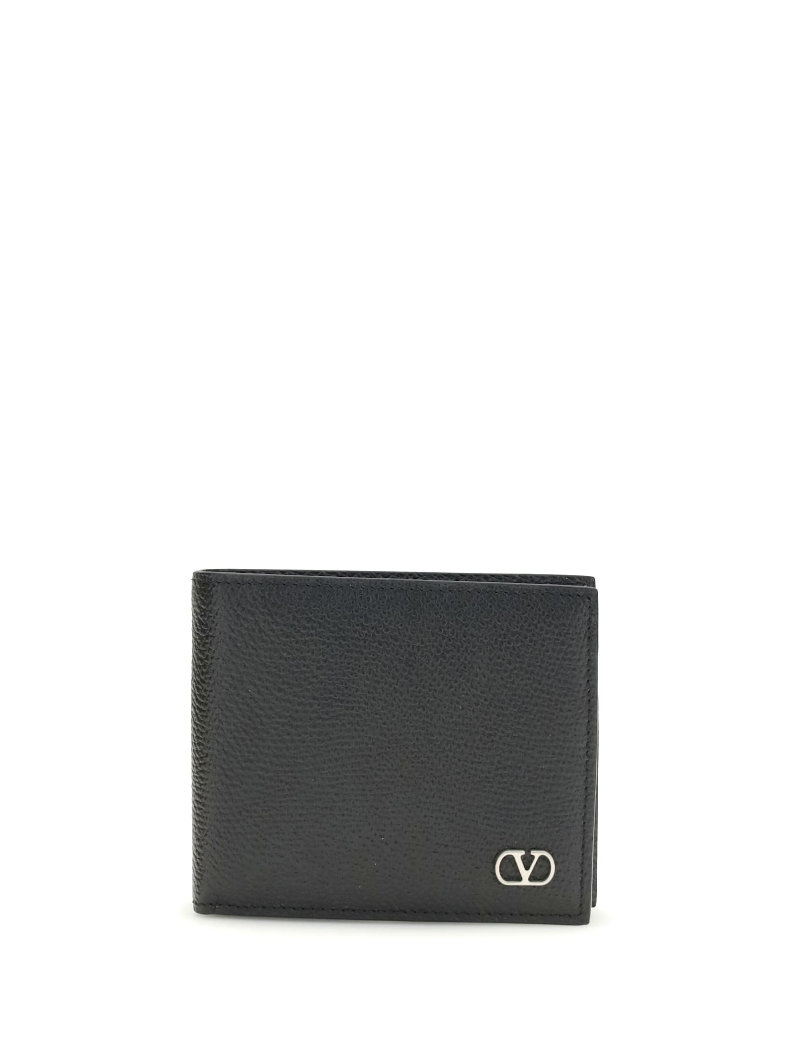 Valentino Billfold Wallet Only Card Vlogo Signat In Black