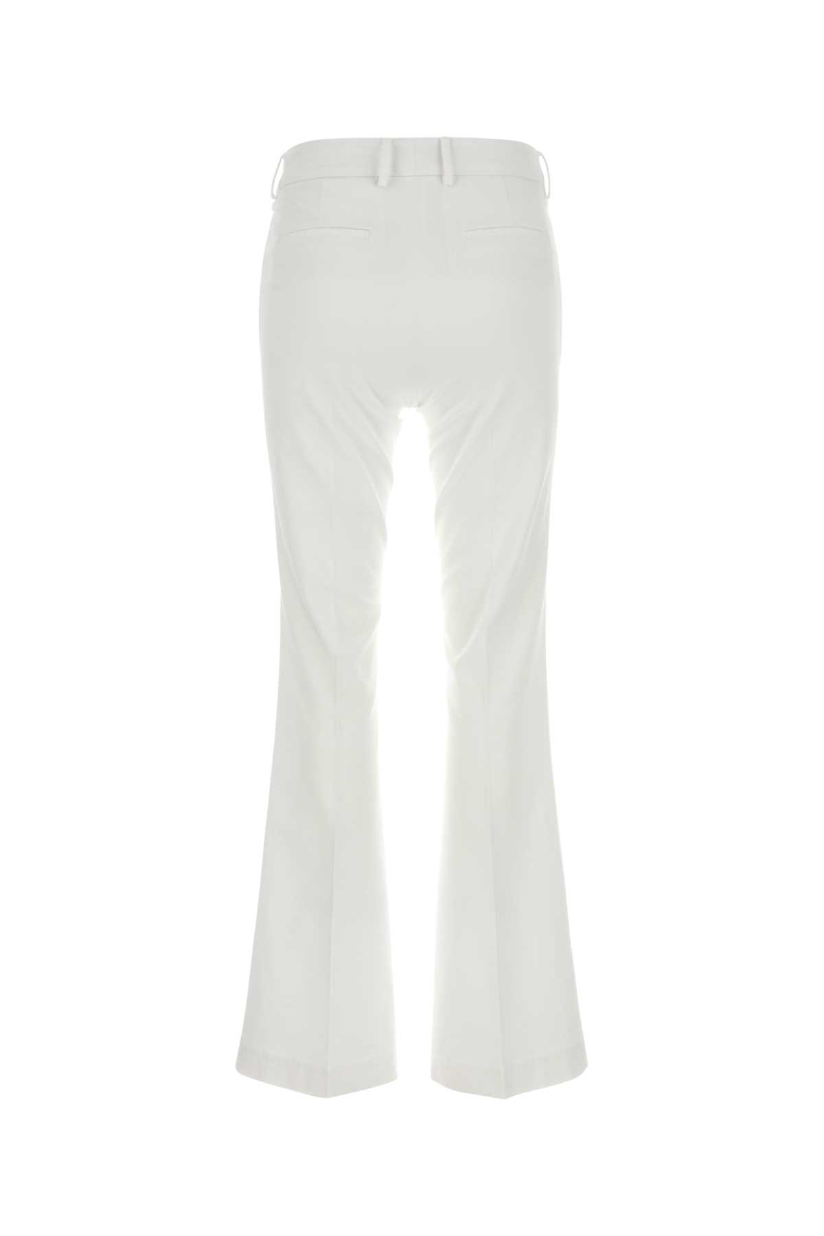 PT TORINO WHITE STRETCH COTTON BLEND PANT