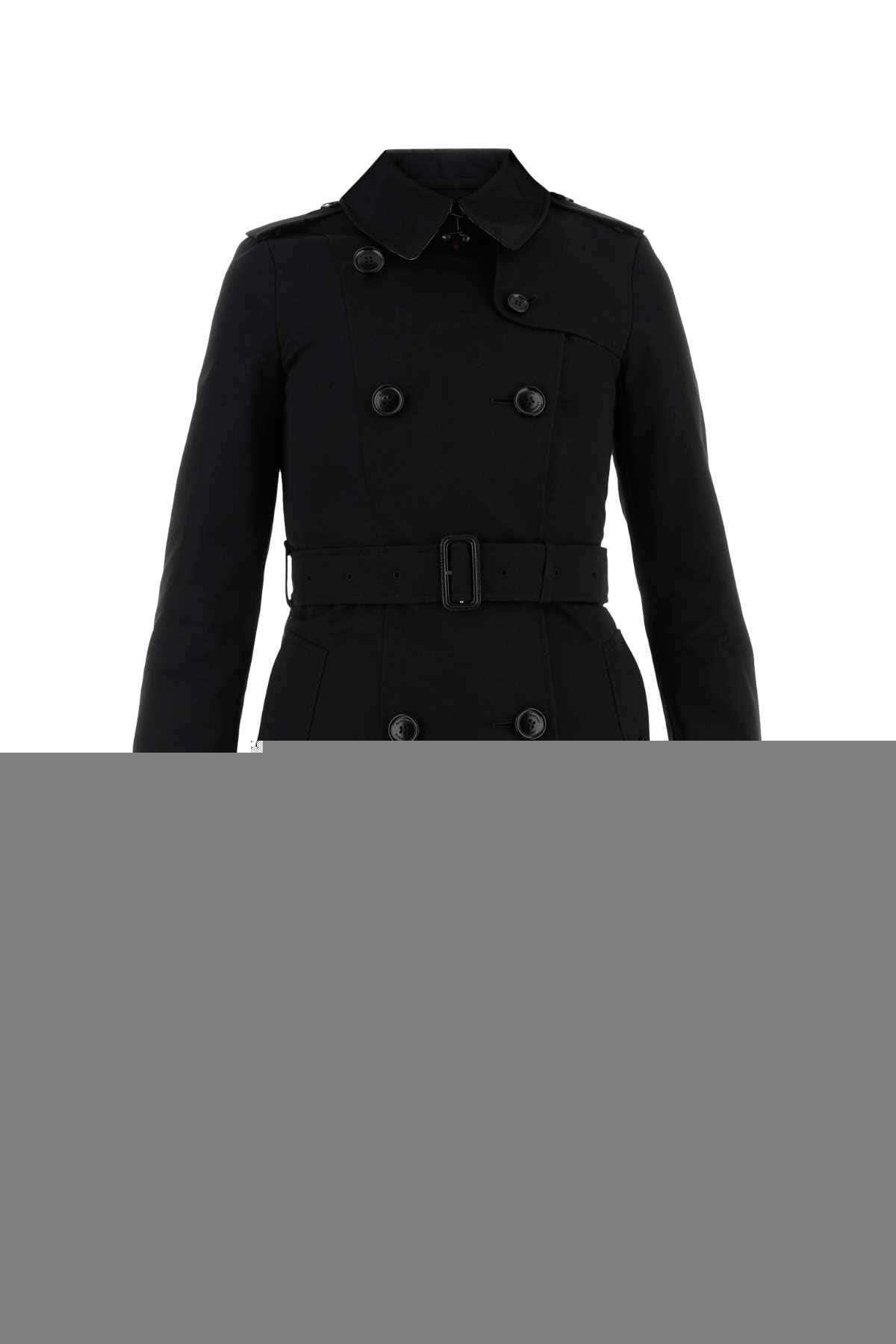 Shop Burberry Black Cotton Trench Coat