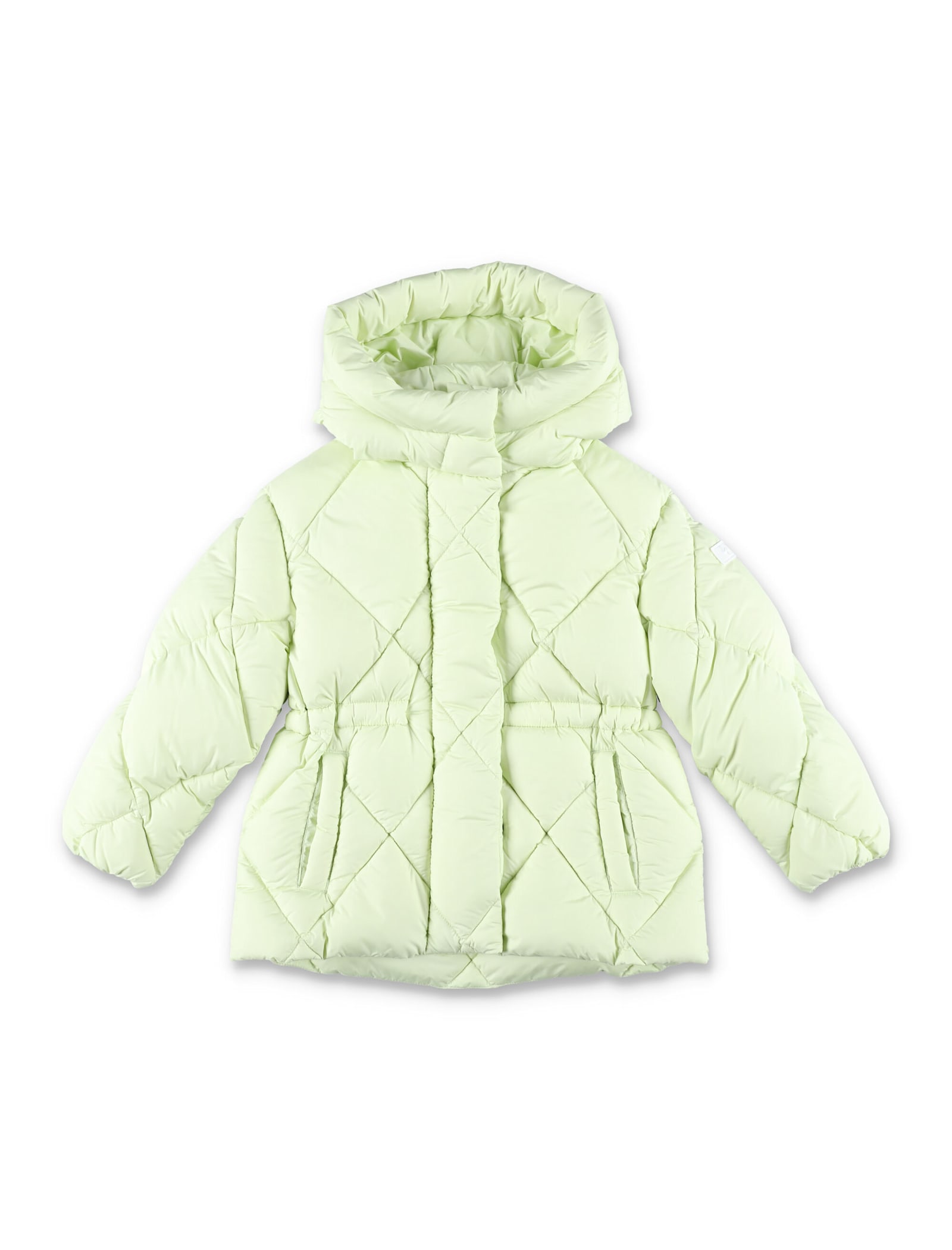 Il Gufo Kid - Long Hooded Down Jacket In Lime