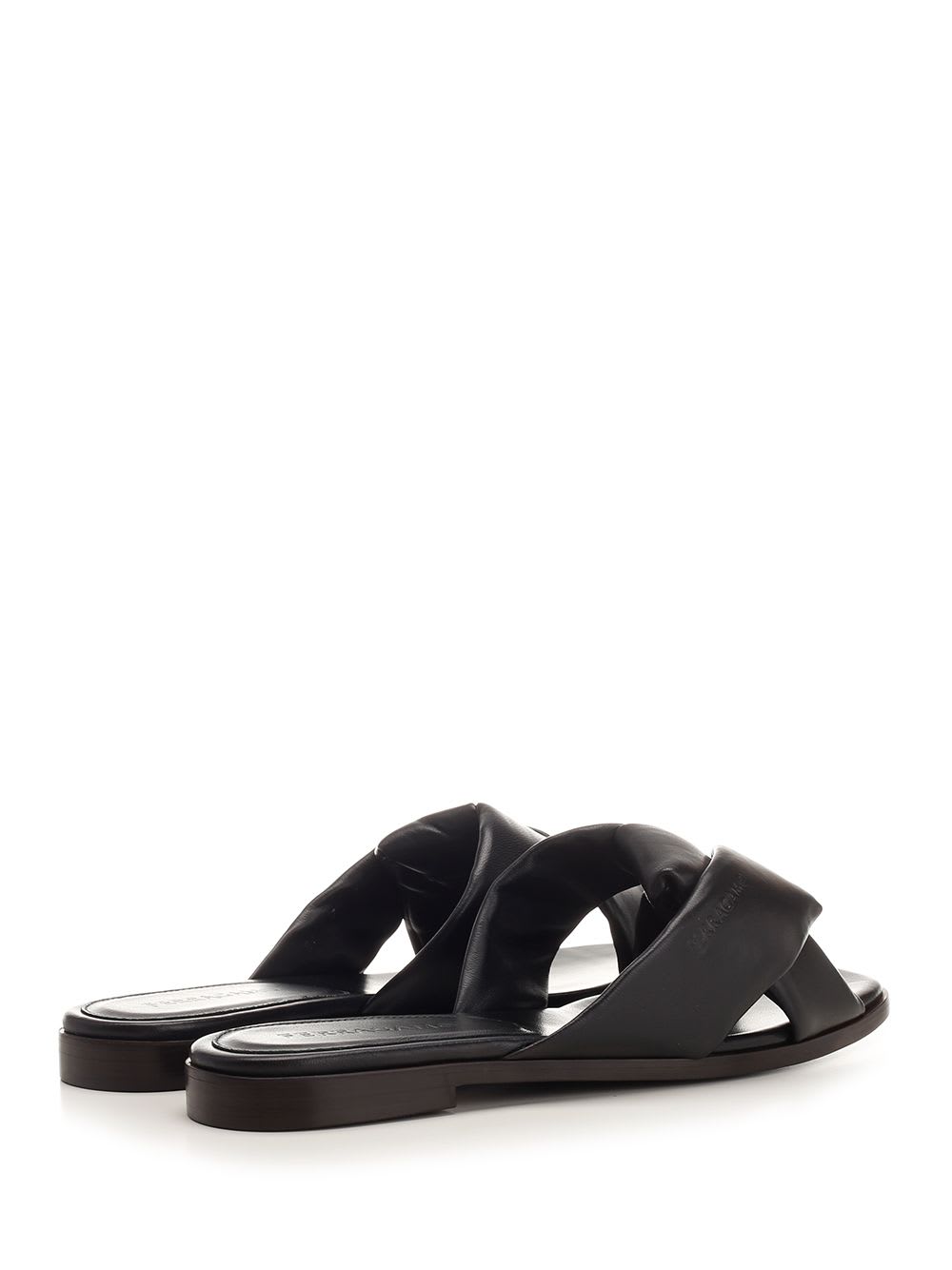 Shop Ferragamo Origami Knot Flat Sandal In Black