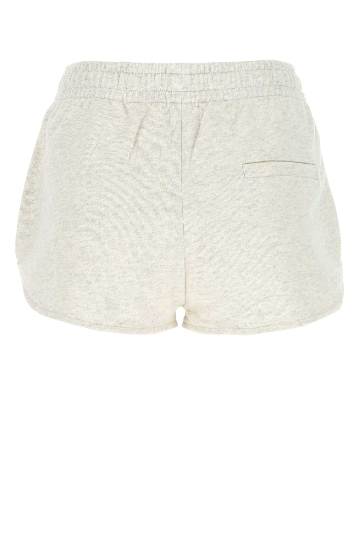 Marant Etoile Melange Light Grey Cotton Blend Mifa Shorts In Beige