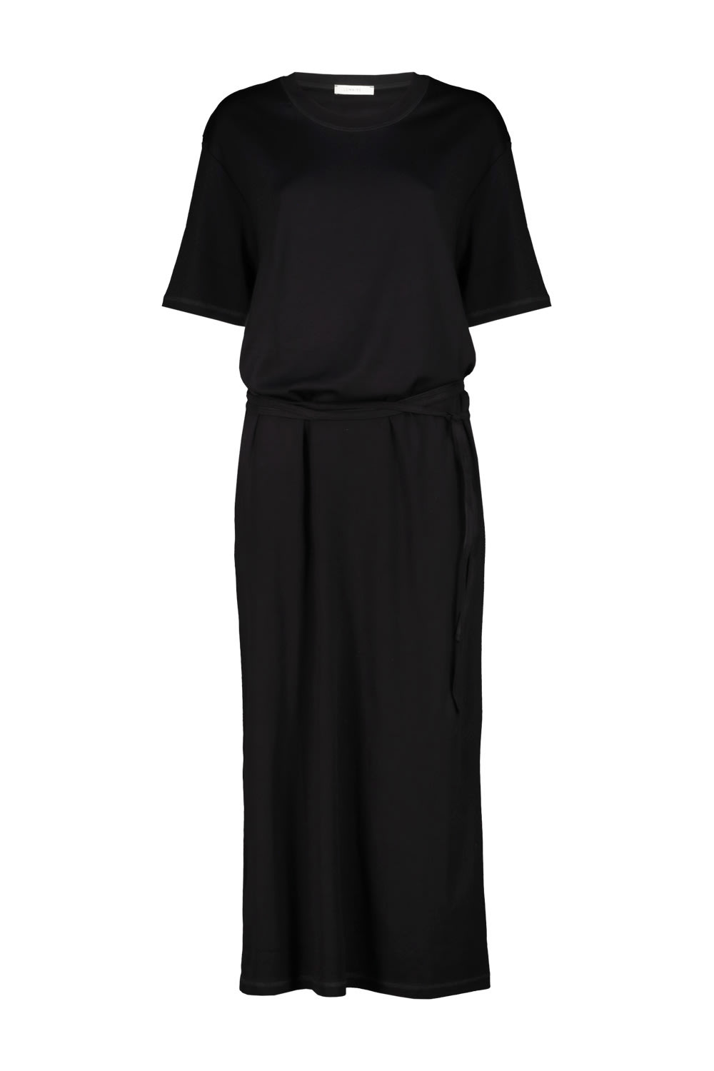 Shop Lemaire Belted Rib T-shirt Dress In Black