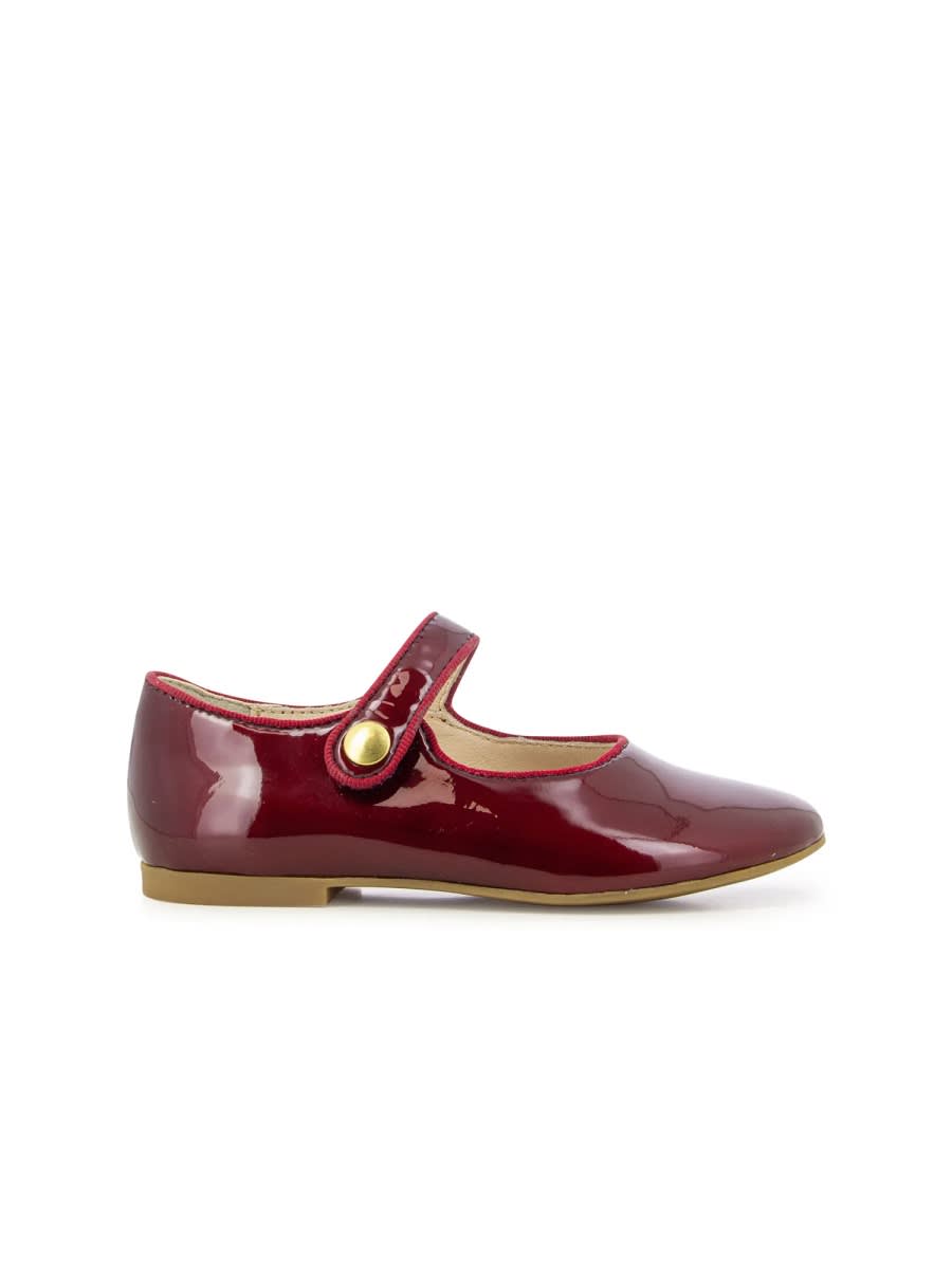 Pom D'api Daisy Button Strap Sandals In Burgundy