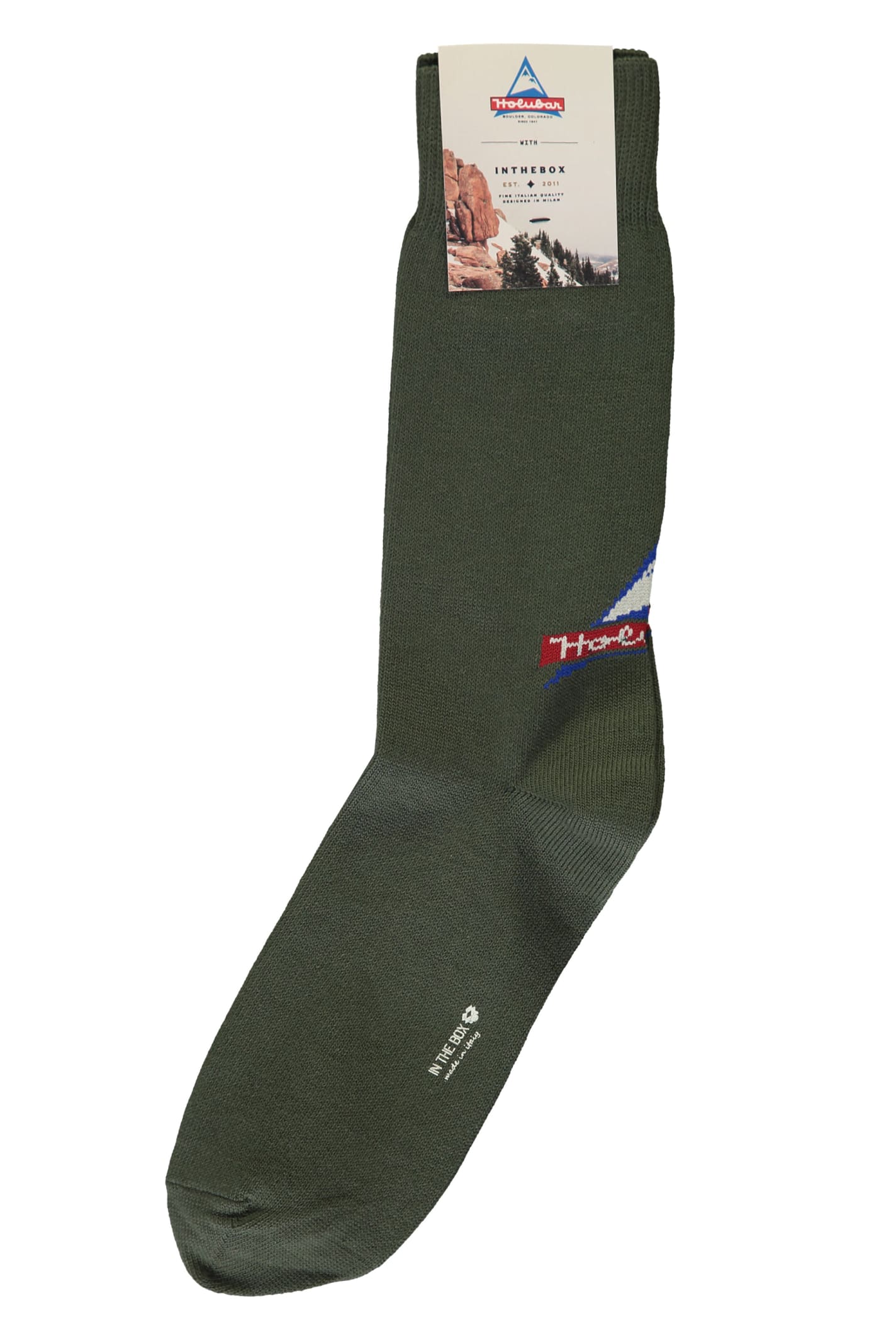 Shop Holubar Cotton Socks In Green