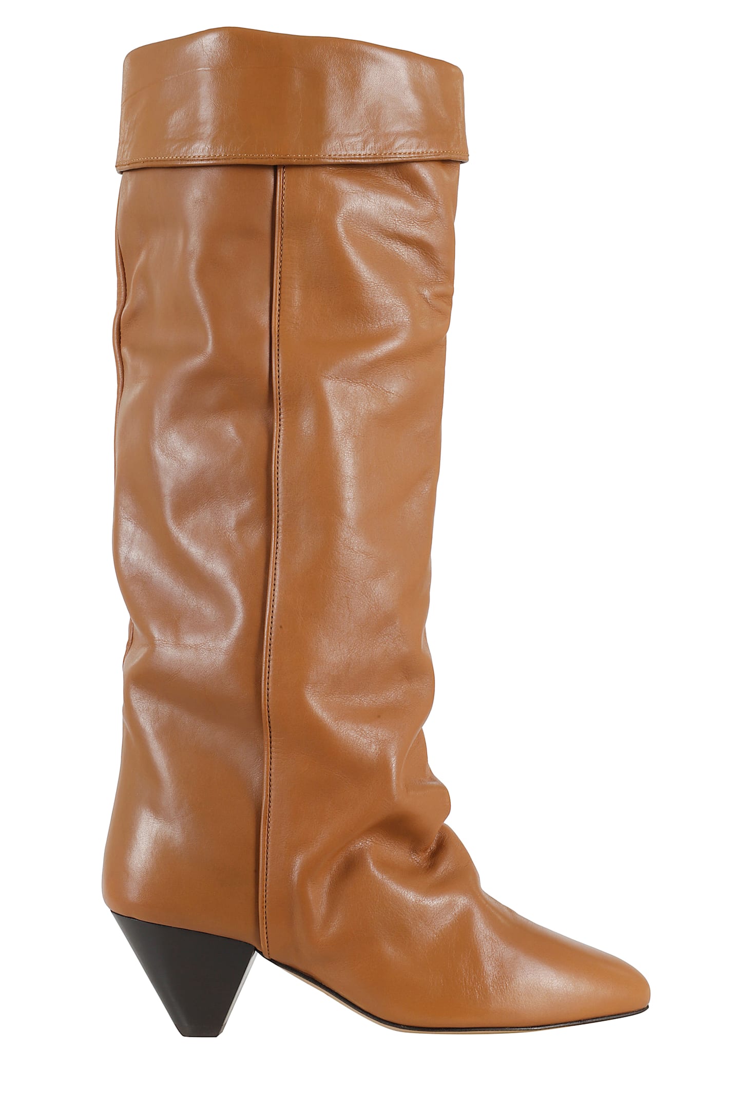Isabel Marant Elita Gz High Cuffed Pointed Toe Boot In Brown