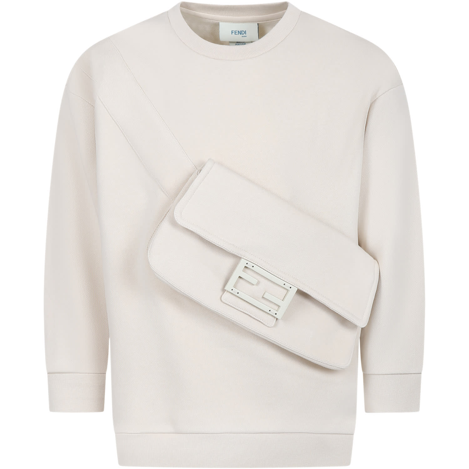 Fendi Sweat-shirt Beige For Kids With Iconic Double F