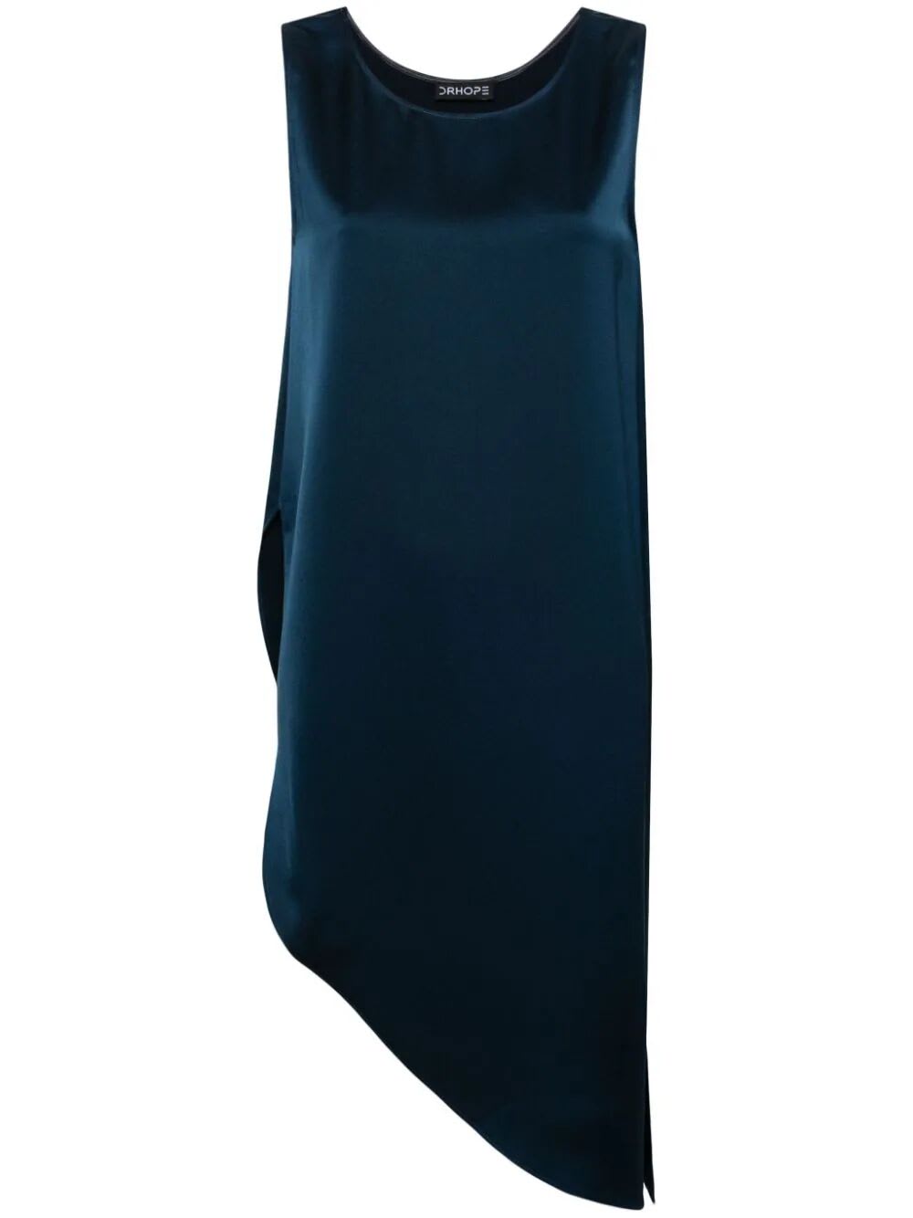 Shop Drhope Tunic Dress With Slits In Navy