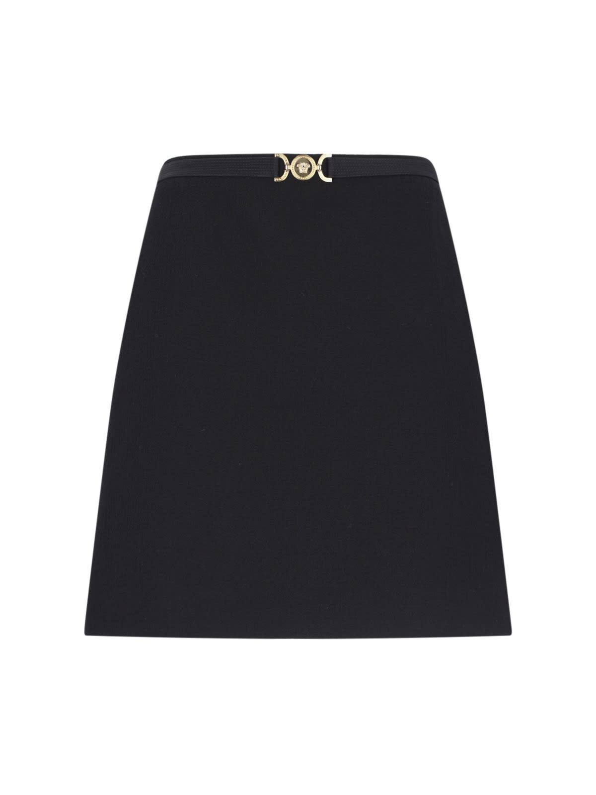 Shop Versace Flared Mini Skirt Medusa 95 In Black