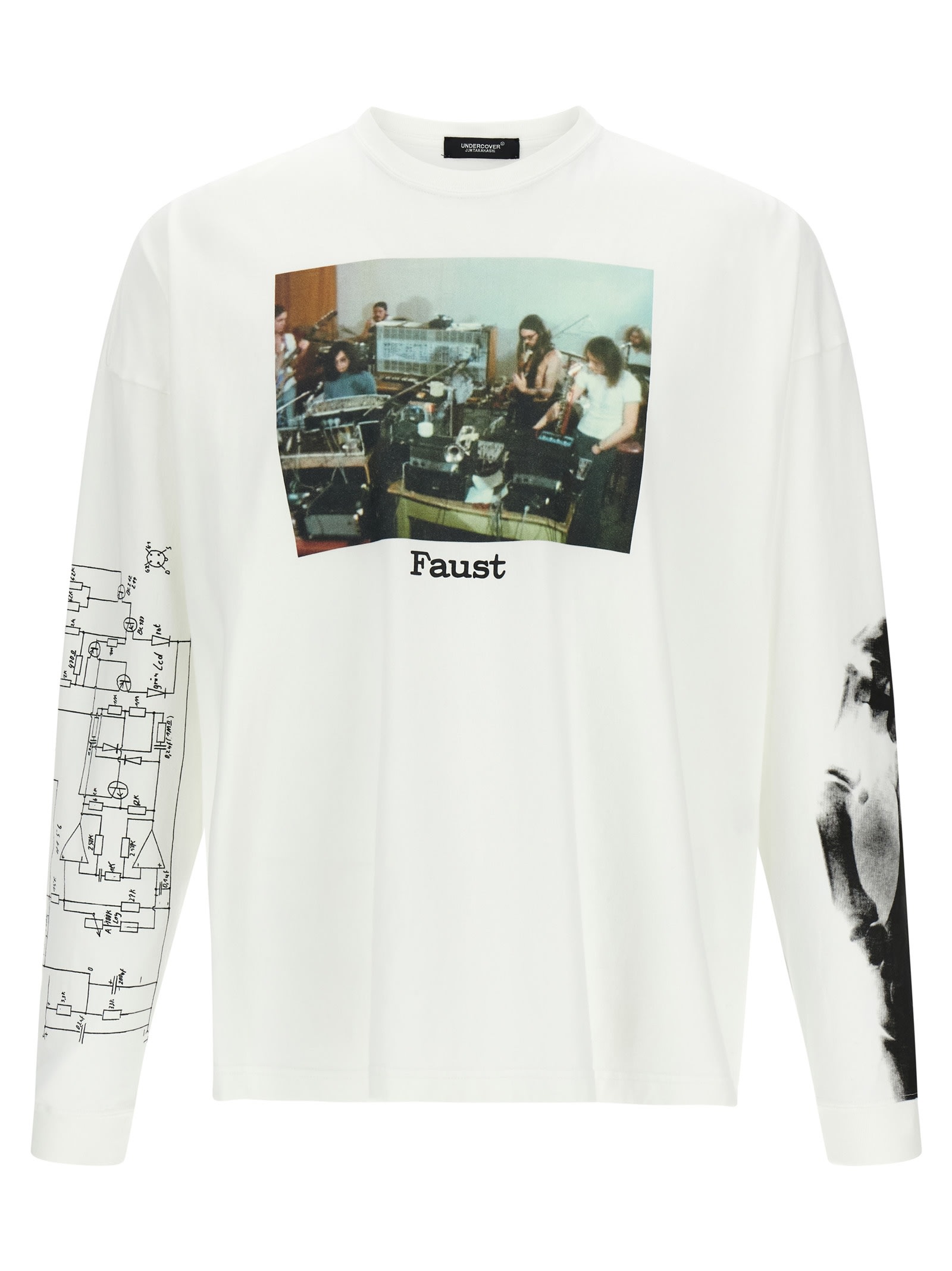 Undercover Graphic Long Sleeve Crew Neck T-shirt In White