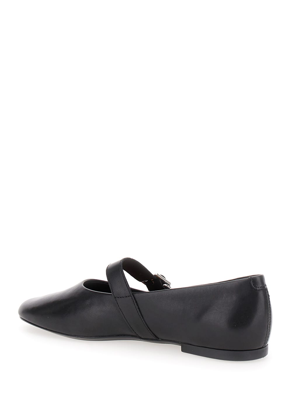 Shop Vagabond Jolin Black Ballet Flats With Strap In Smooth Leather Woman