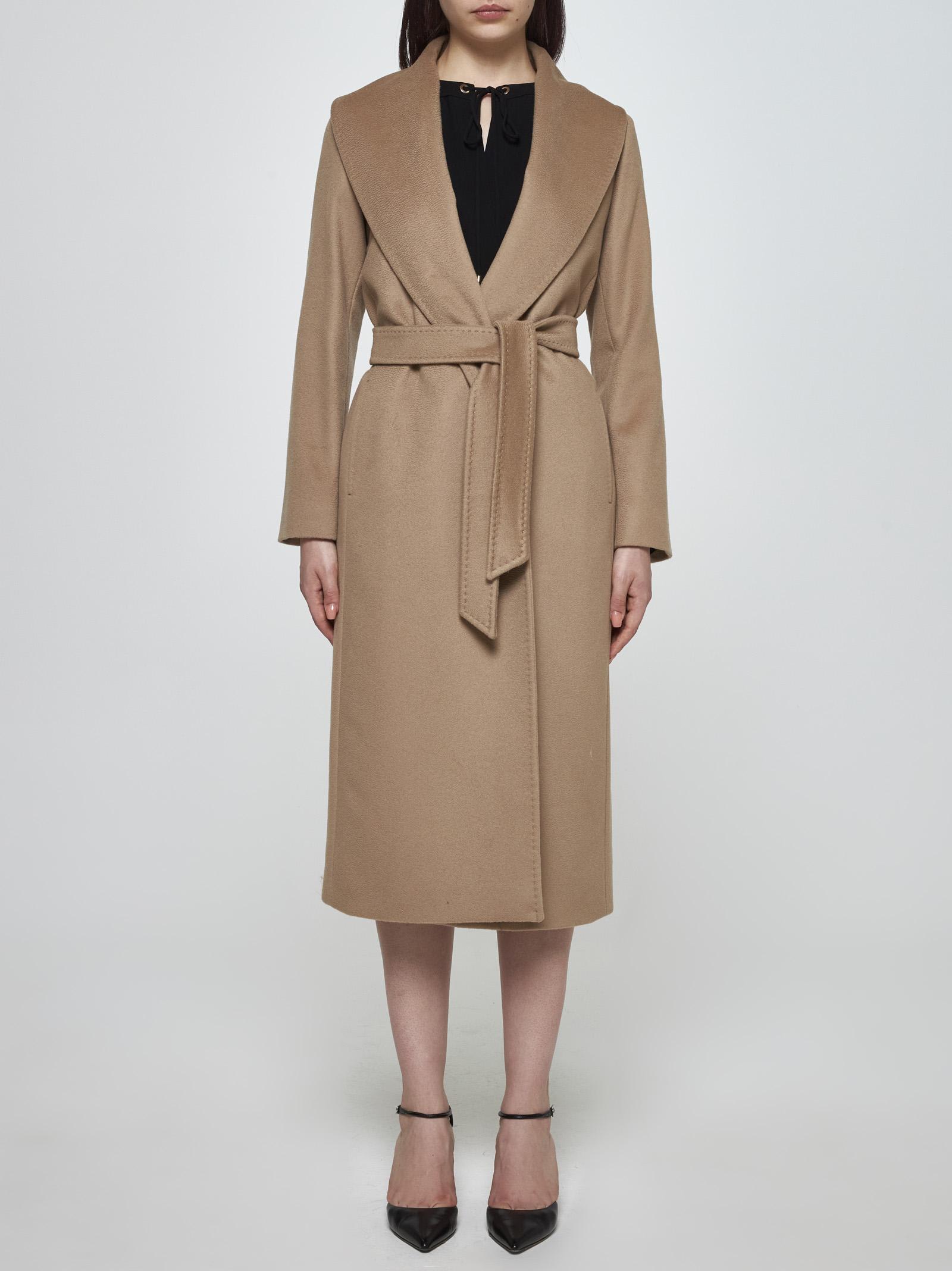 Shop Max Mara Loriana Belted Wool Coat In Cammello