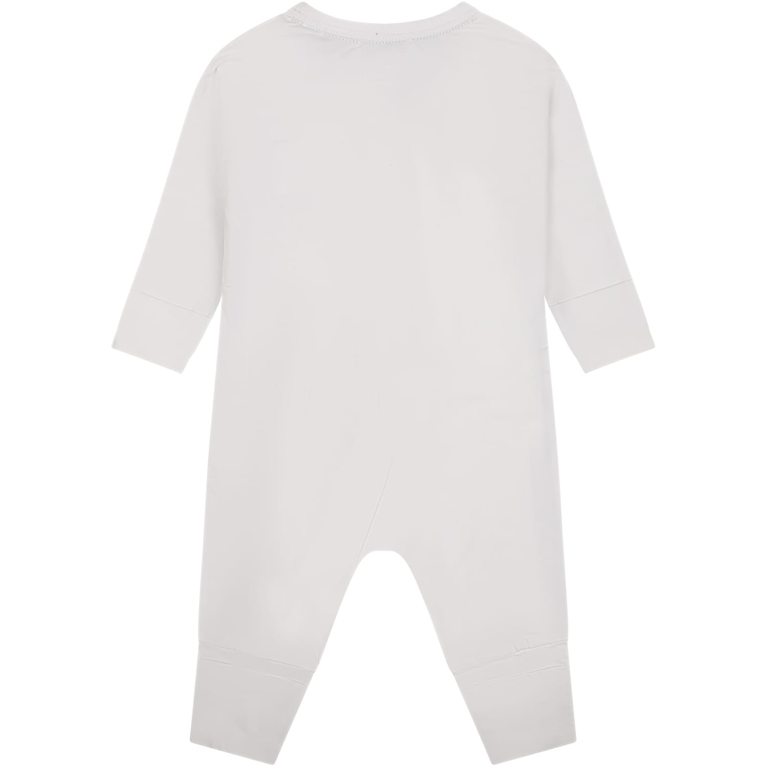 Shop Burberry White Set For Babykids With Logo