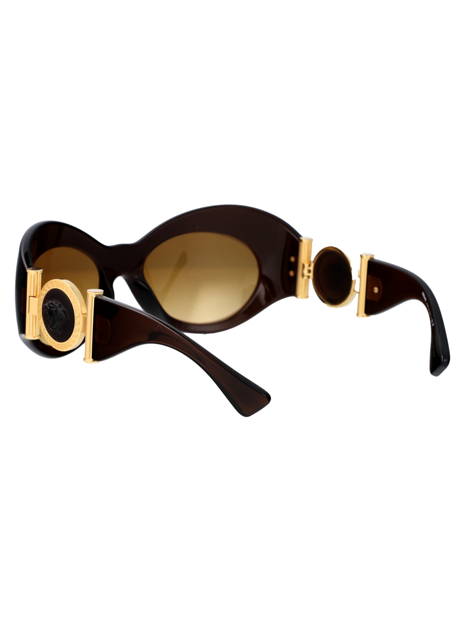 Shop Versace 0ve4462 Sunglasses In 54462l Transparent Brown