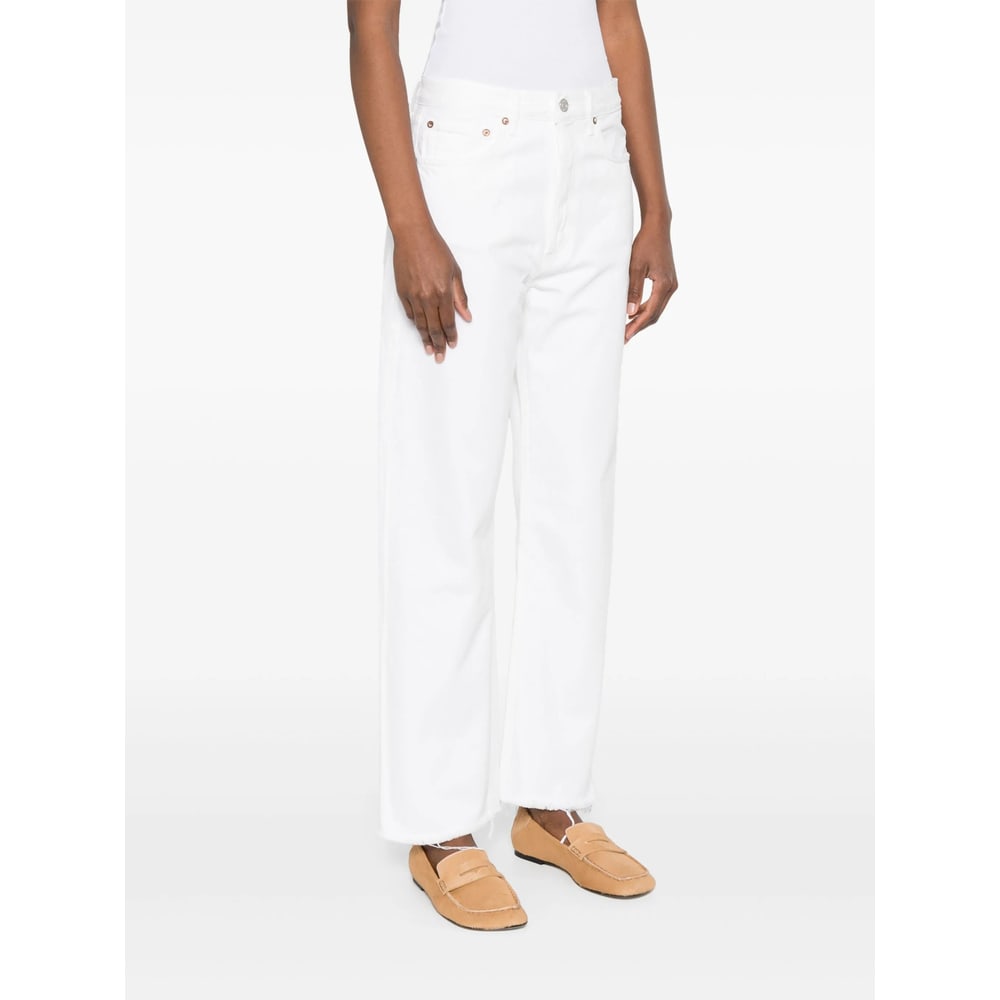Agolde Dame Wide Leg Jeans In White