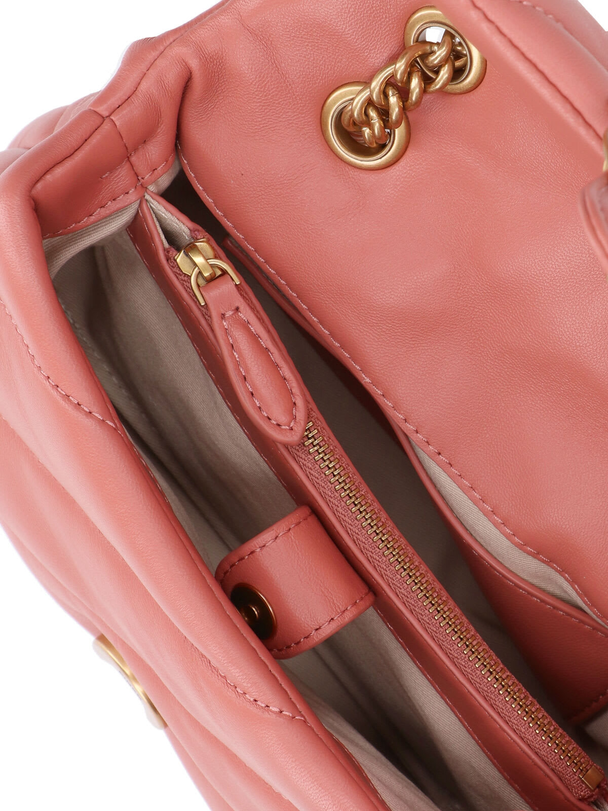 Pinko Mini Handbag With Quilted Nappa And Gold-tone Details In Pink